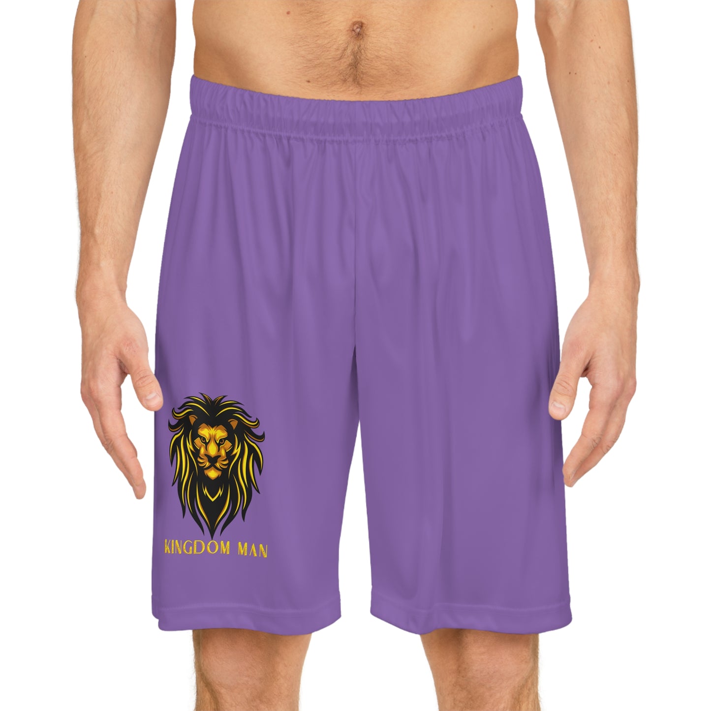 Kingdom Man (Gold) Basketball Shorts LIGHT PURPLE
