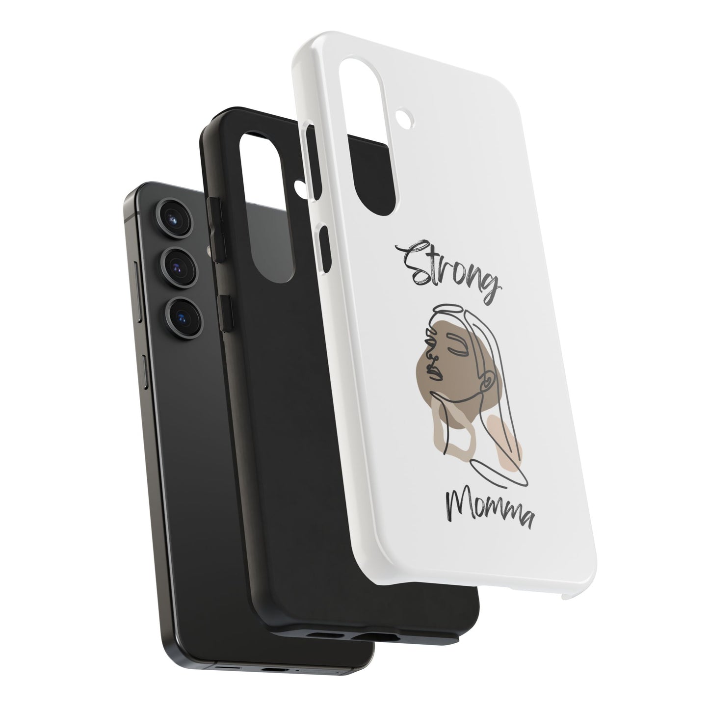 STRONG MOMMA Samsung Galaxy Tough Phone Cases (BL) White