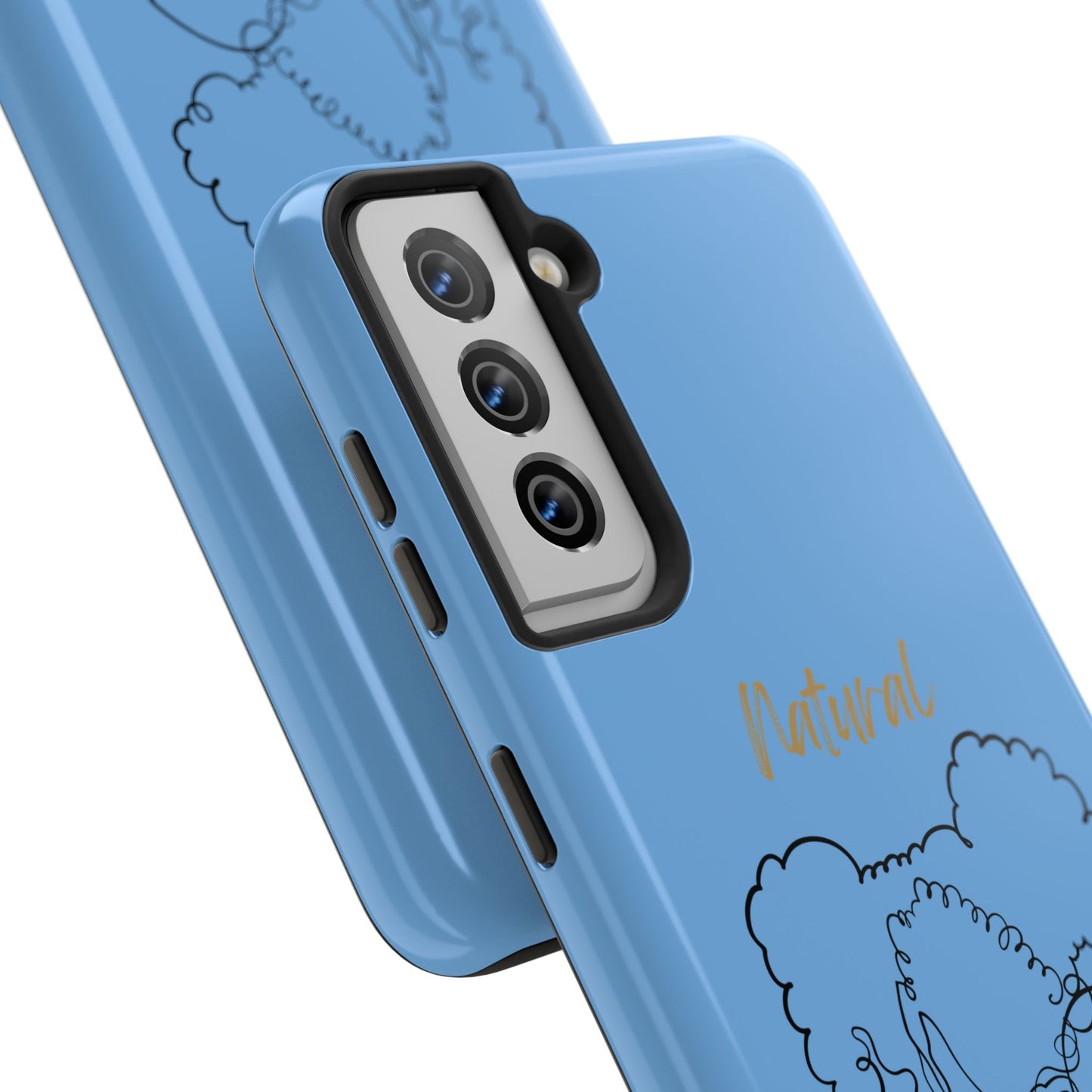 Natural Woman Twin Puffs (BL)Tough Phone Cases LIGHT BLUE