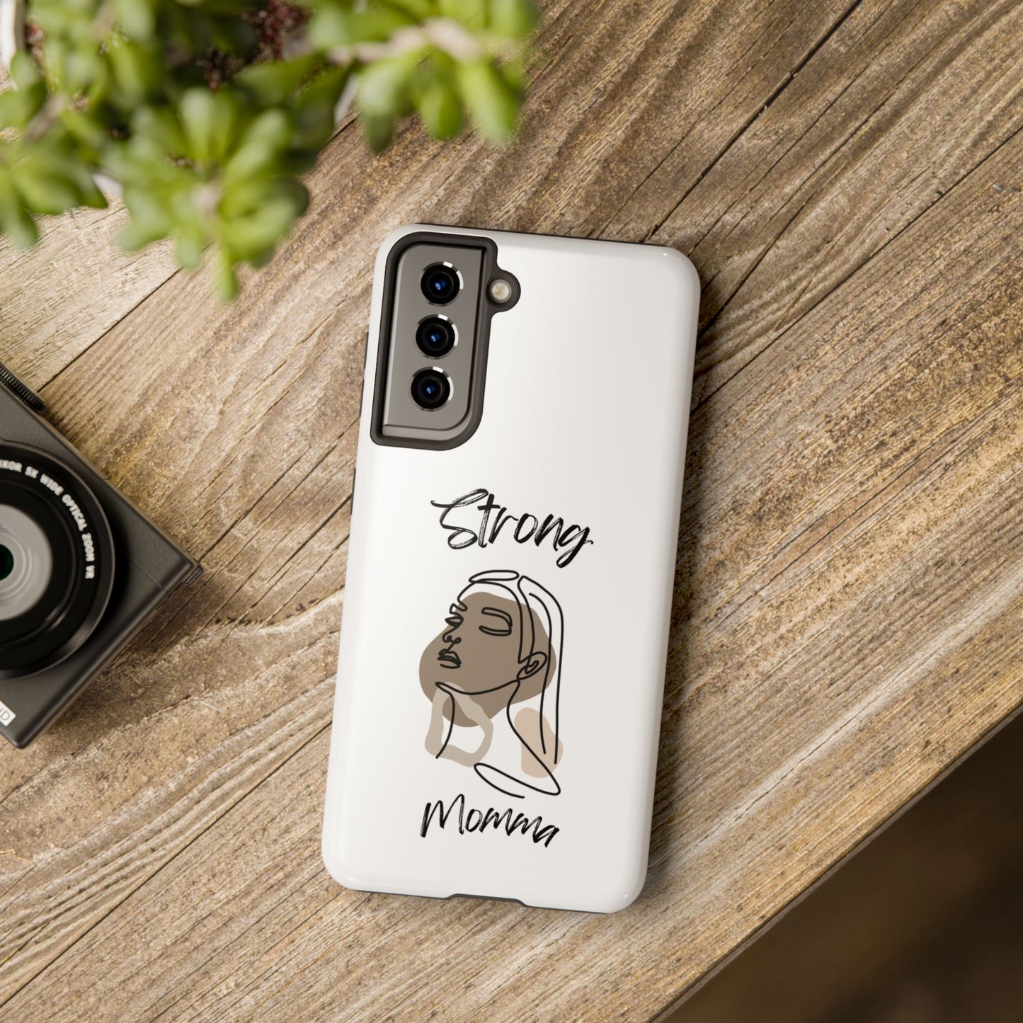 STRONG MOMMA Samsung Galaxy Tough Phone Cases (BL) White