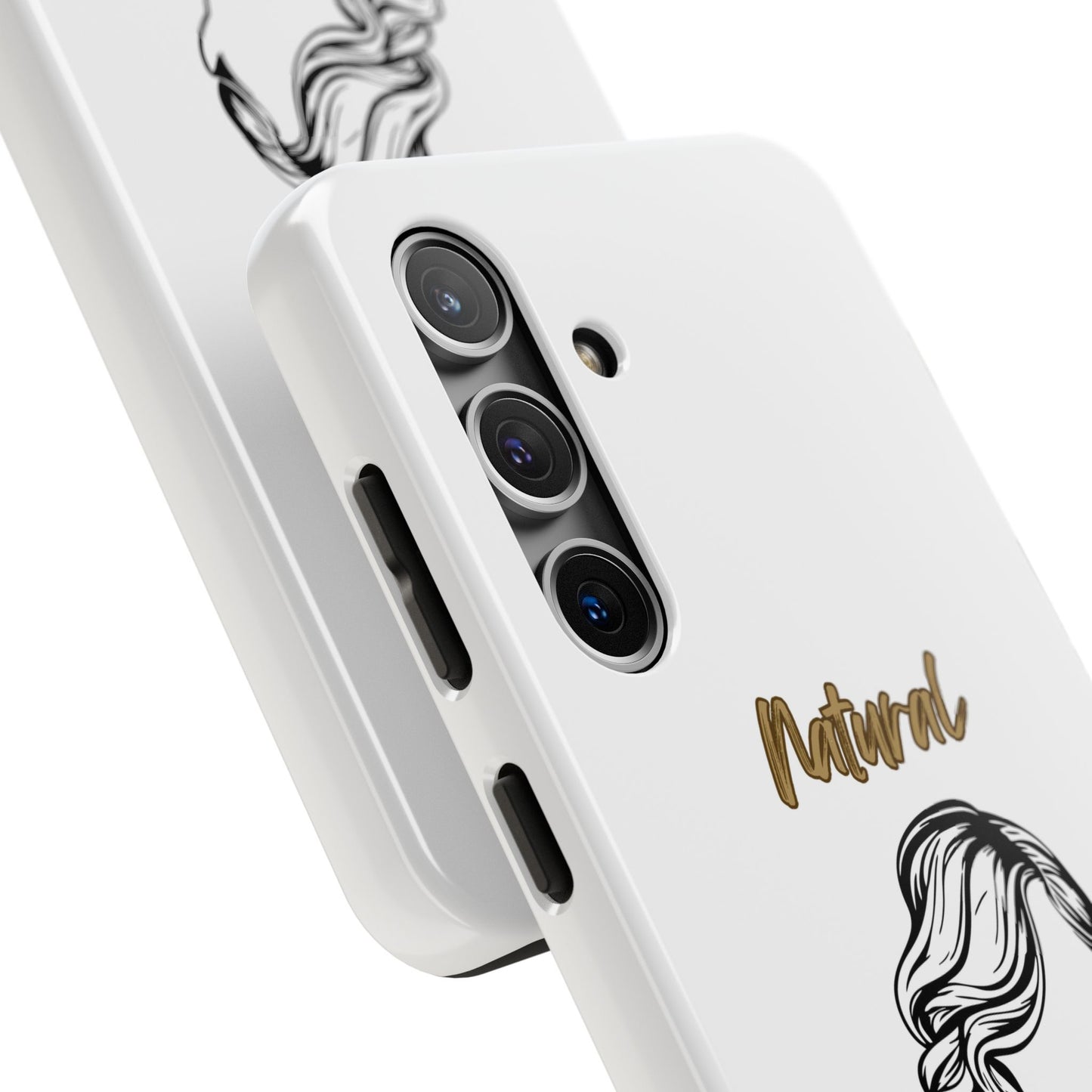 Natural Woman Long Curl (BL)Tough Phone Cases WHITE