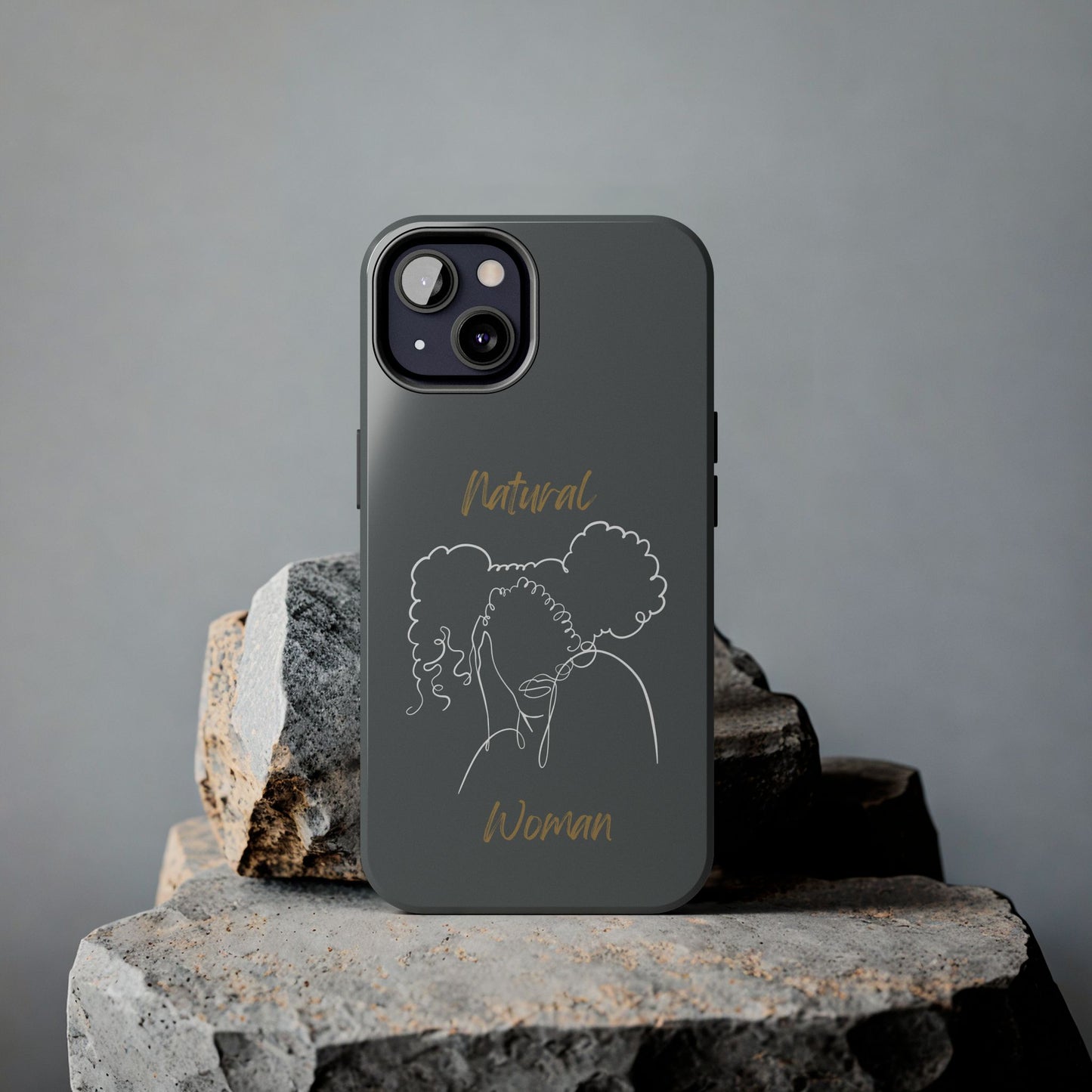 Natural Woman Twin Puffs (WL)Tough Phone Cases DARK GREY
