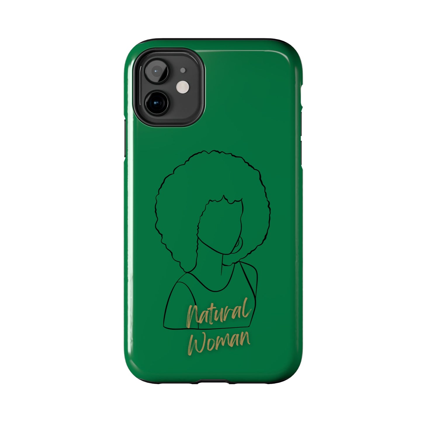 Natural Woman Afro (BL) Tough Phone Case DARK GREEN