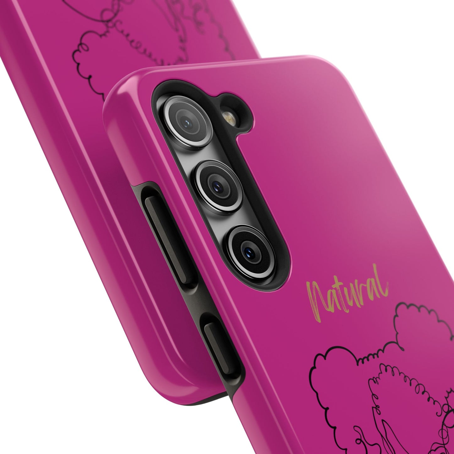 Natural Woman Twin Puffs (BL)Tough Phone Cases PINK