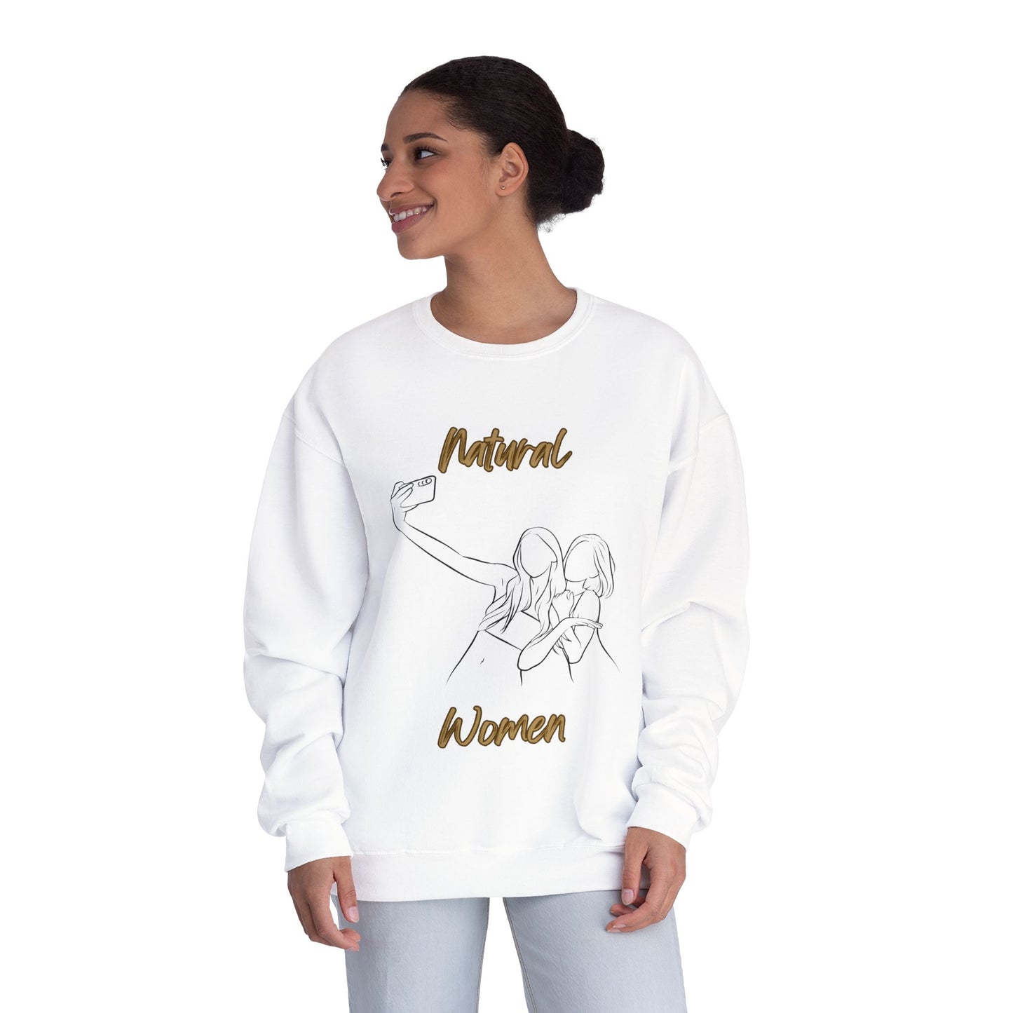Natural Women Friends Selfie (BL) Crewneck Sweatshirt