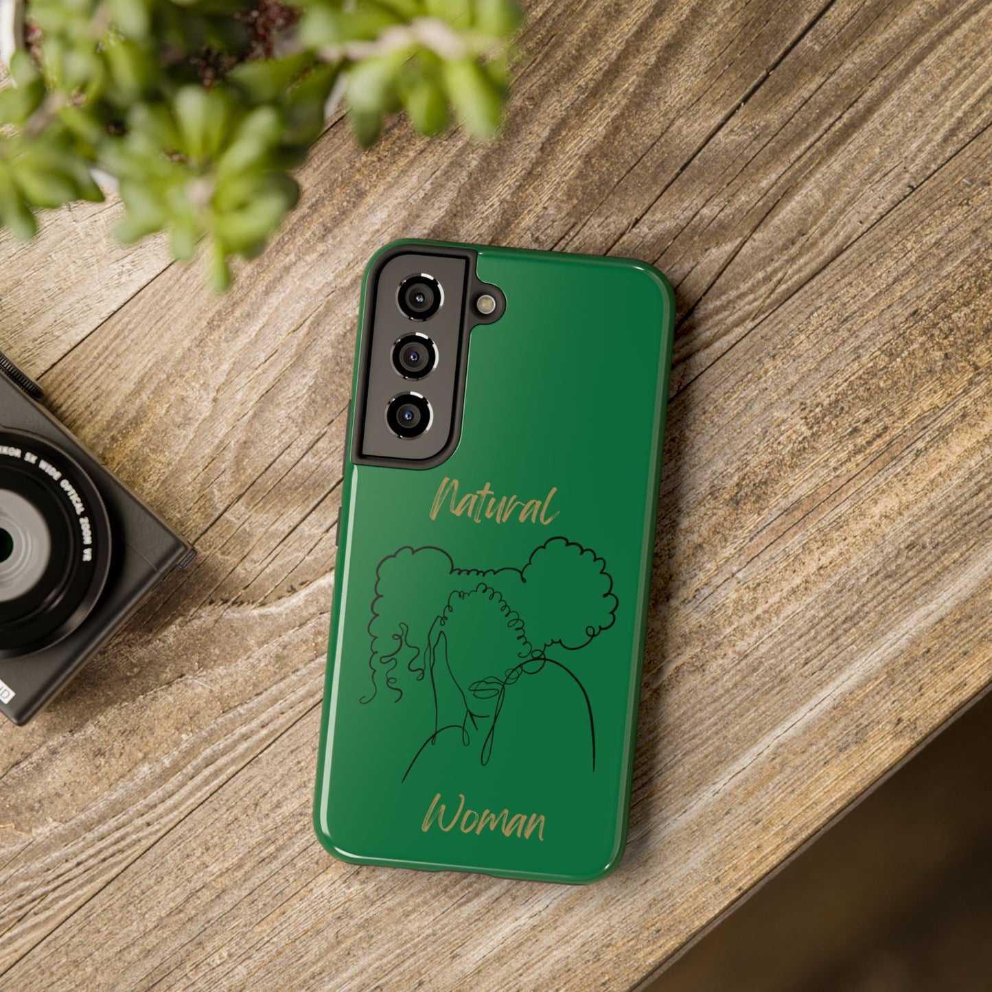 Natural Woman Twin Puffs (BL) Tough Phone Cases DARK GREEN
