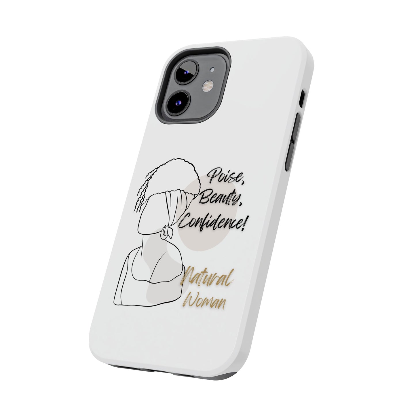 Natural woman Puff (BL)Tough Phone Cases WHITE
