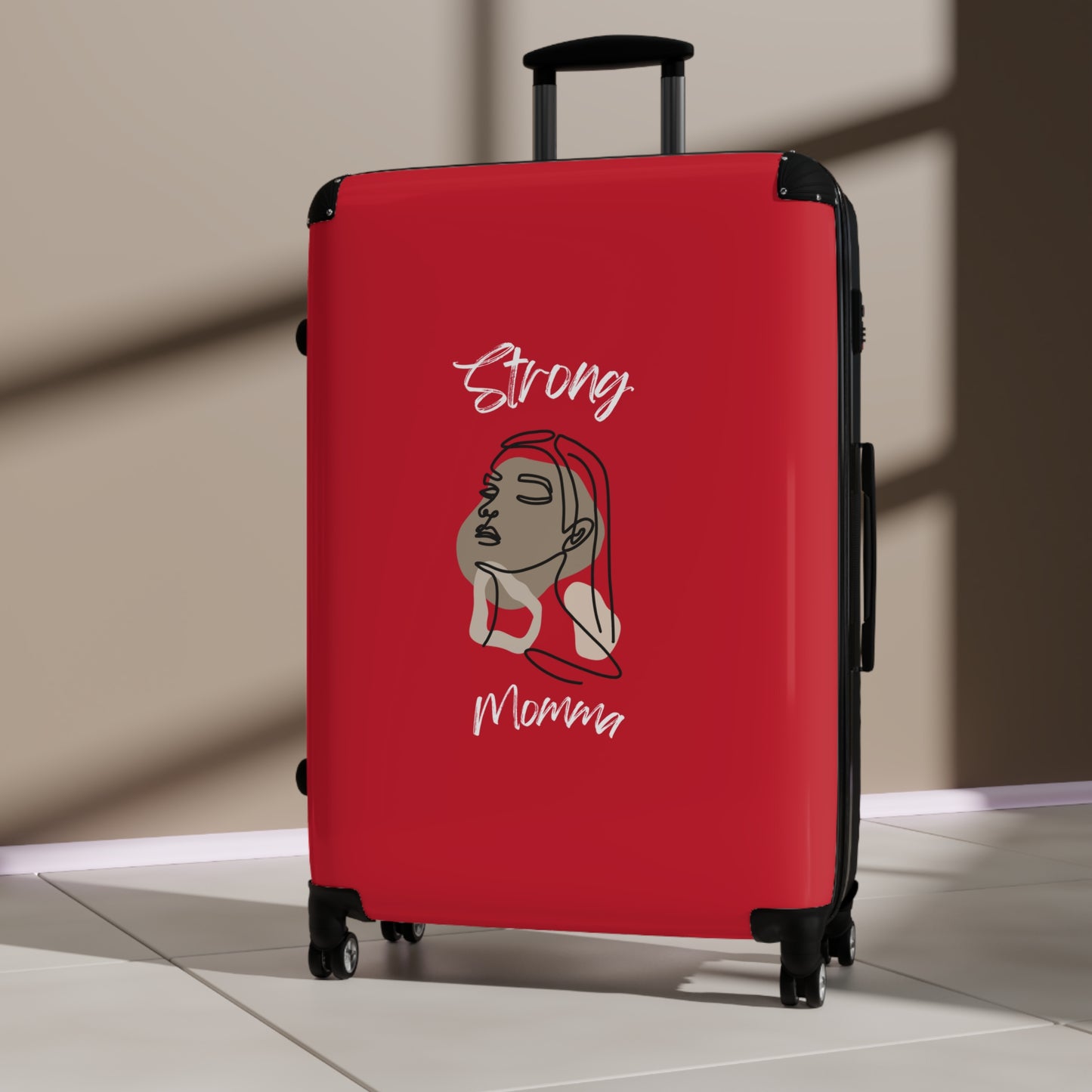 Strong Momma (WL) Luggage Bags DARK RED