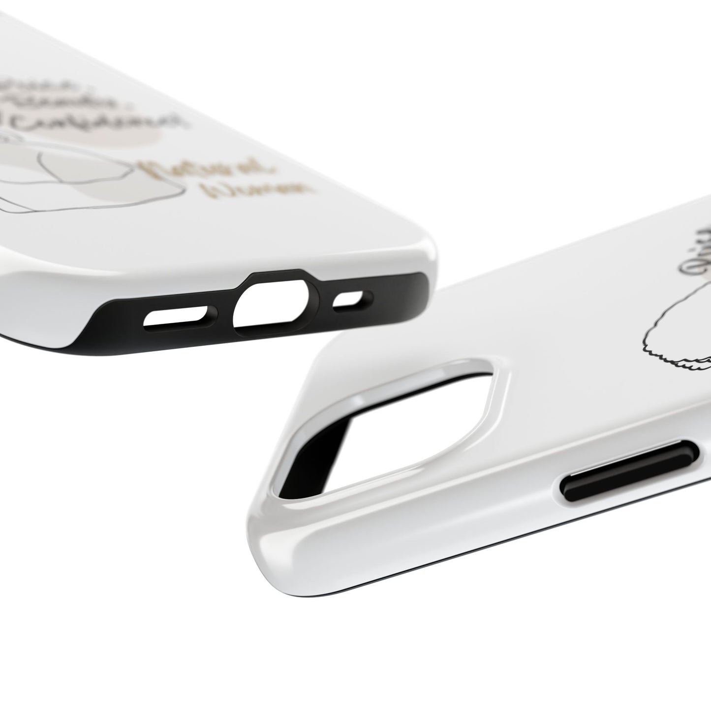 Natural woman Puff (BL)Tough Phone Cases WHITE