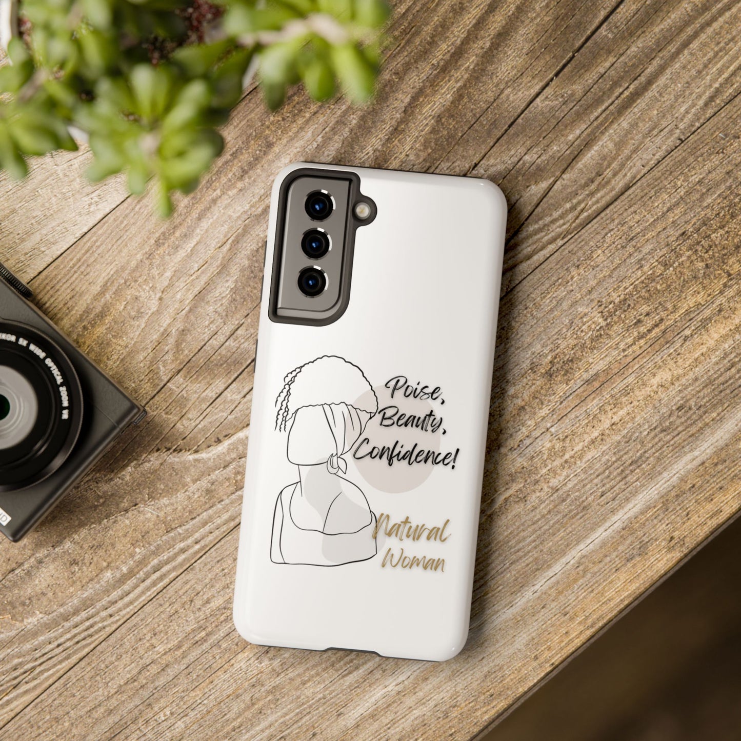 Natural woman Puff (BL)Tough Phone Cases WHITE