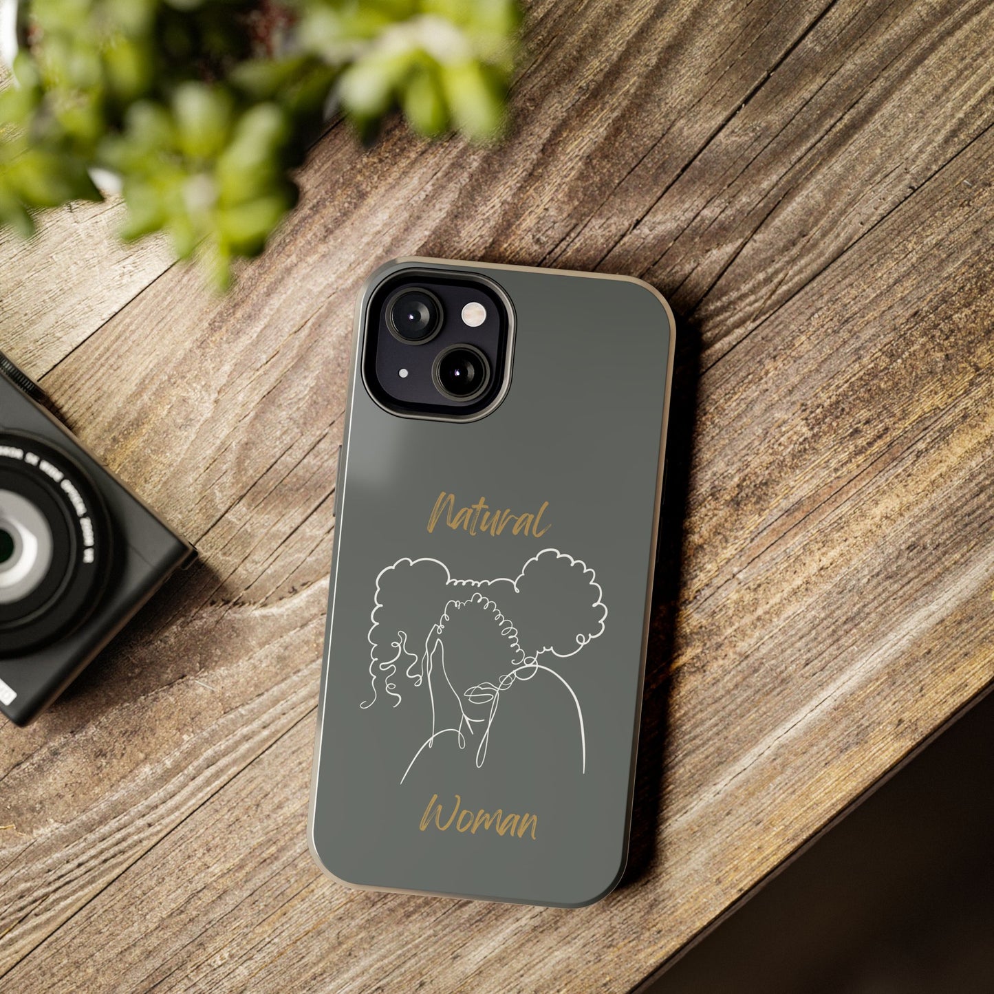 Natural Woman Twin Puffs (WL)Tough Phone Cases DARK GREY