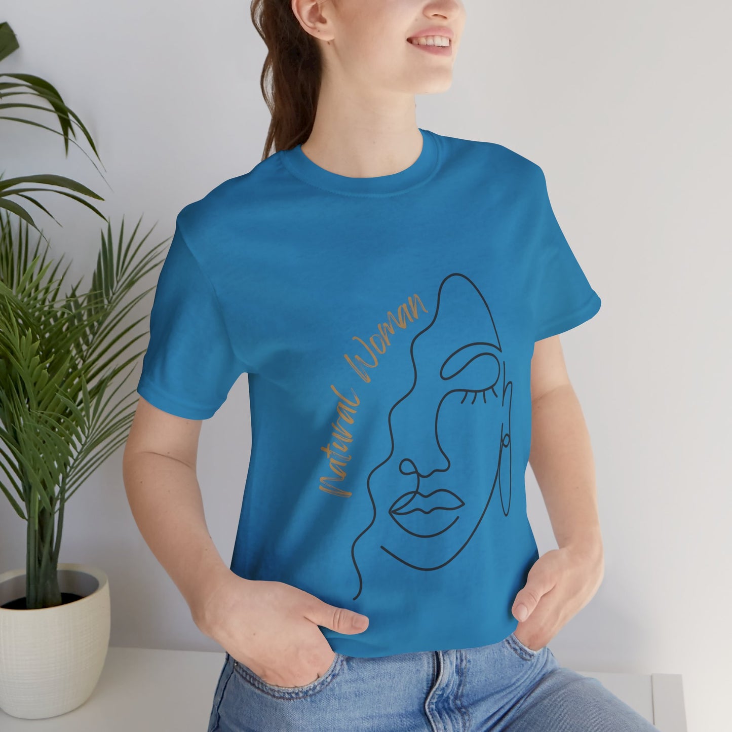Natural Woman Half Face (BL) Short Sleeve T-Shirt