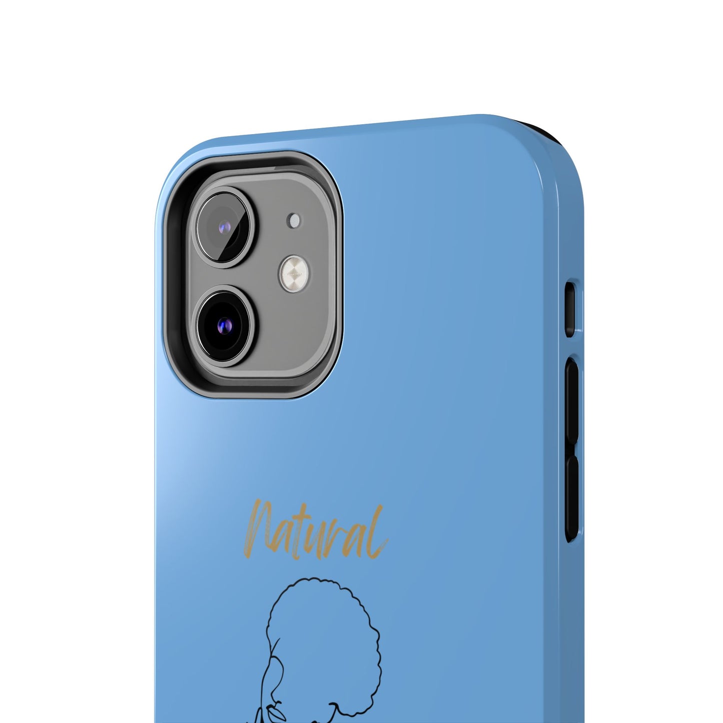 Natural Woman Cute Afro (BL)Tough Phone Cases LIGHT BLUE