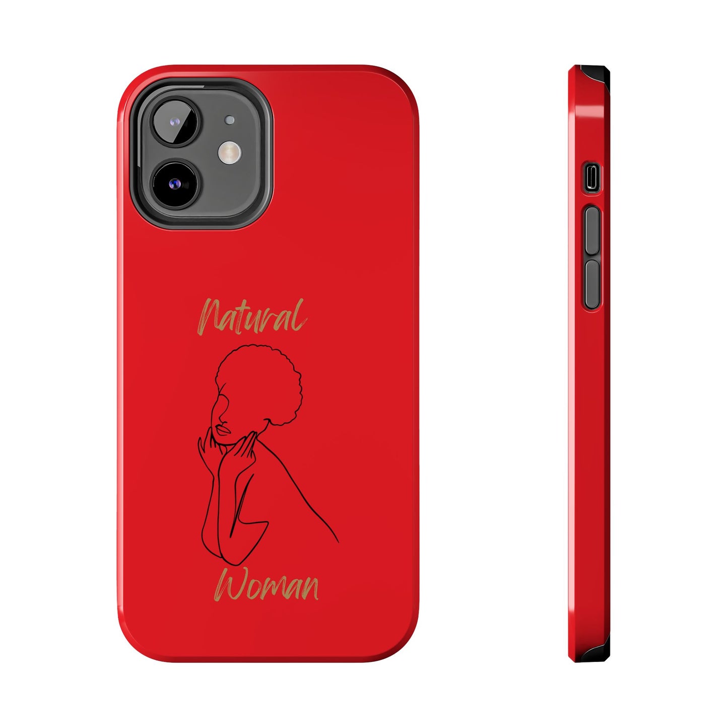 Natural Woman Cute Afro (BL)Tough Phone Cases RED