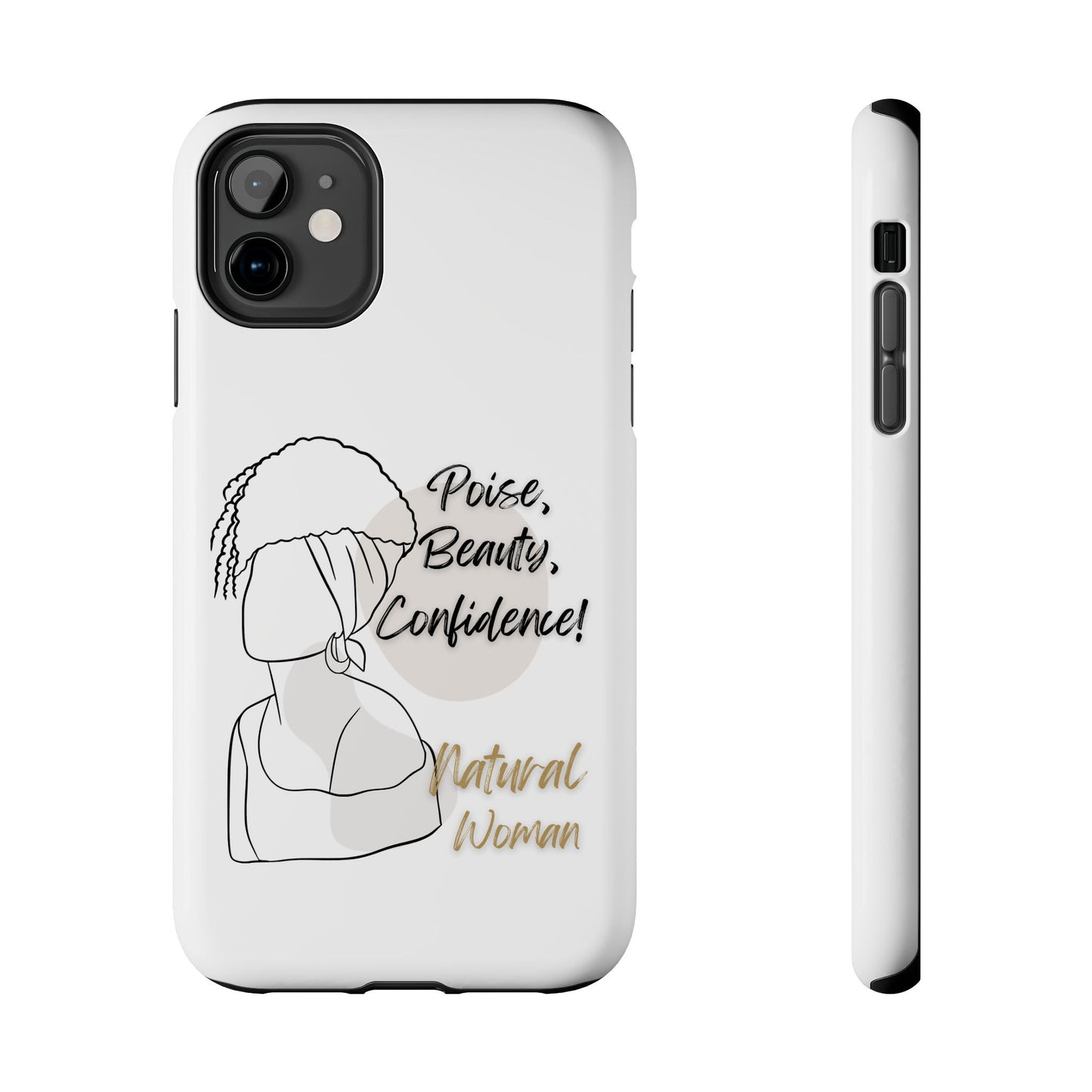 Natural woman Puff (BL)Tough Phone Cases WHITE