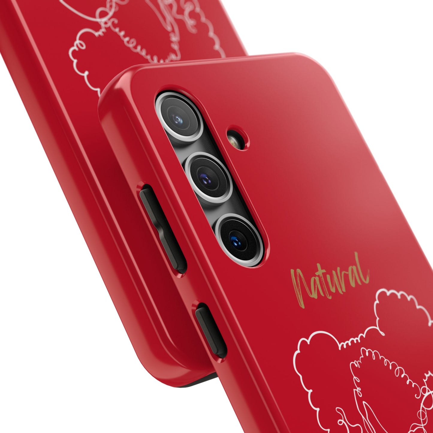 Natural Woman Twin Puffs (WL) Tough Phone Case DARK RED