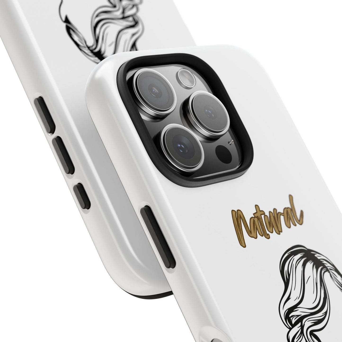 Natural Woman Long Curl (BL)Tough Phone Cases WHITE