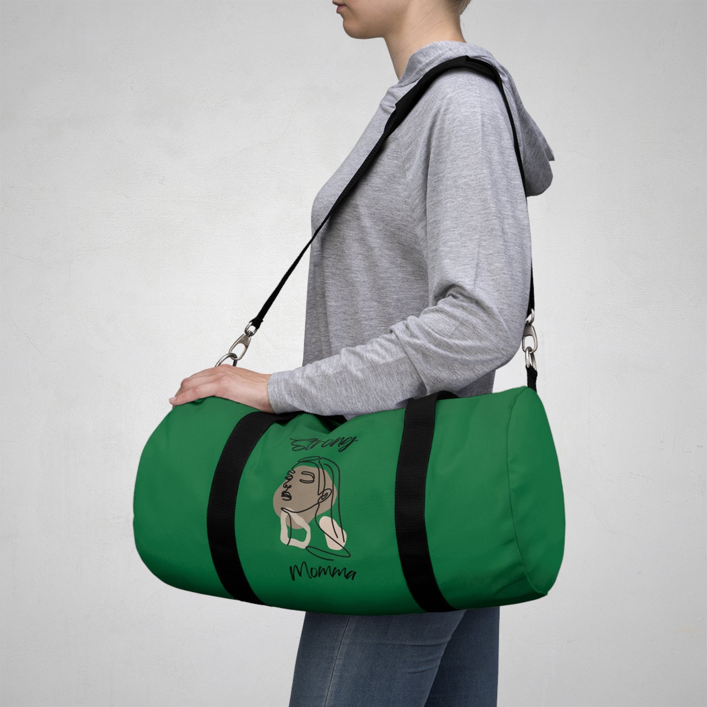 Strong Momma (BL) Duffel Bag DARK GREEN