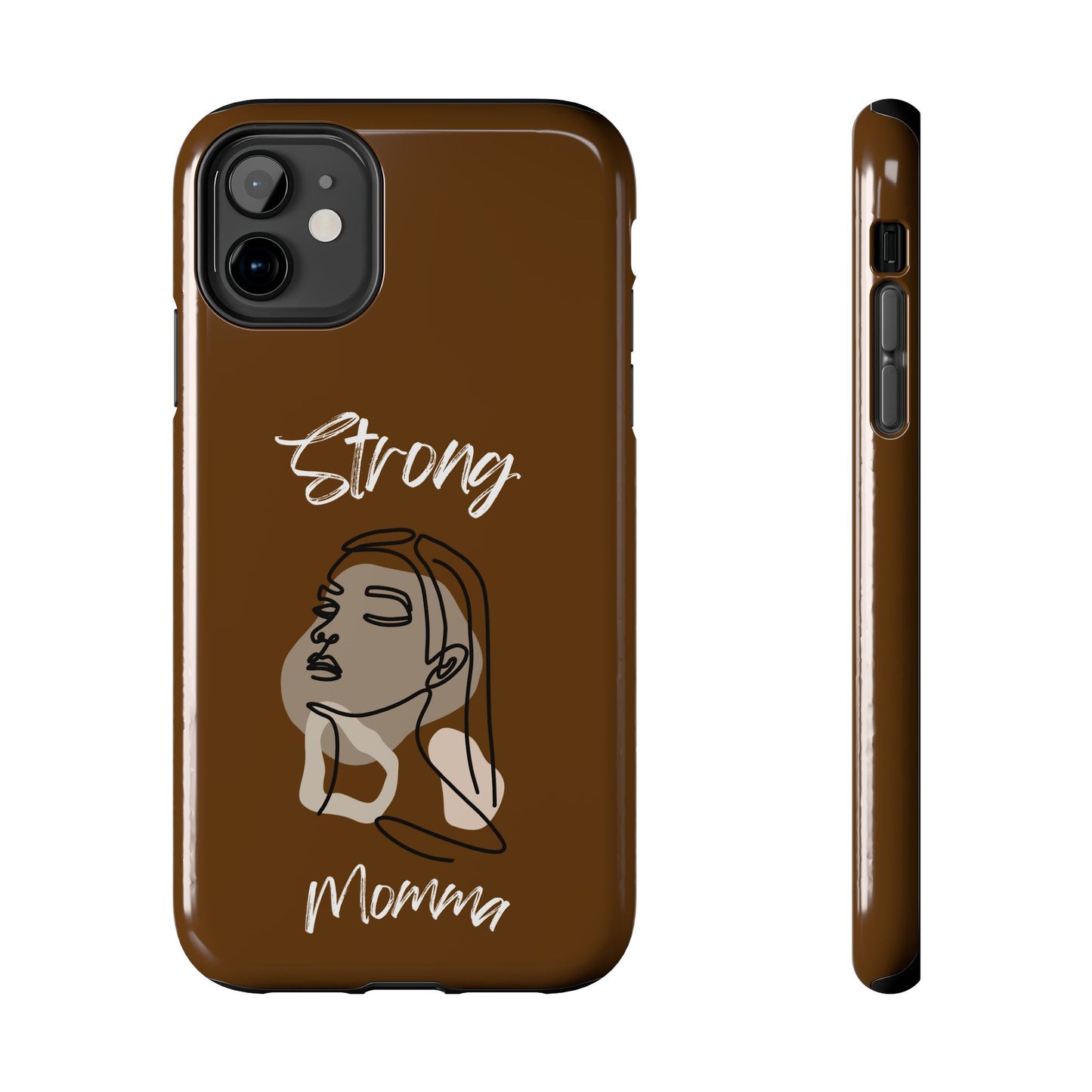 Strong Momma (WL) Tough Phone Cases BROWN