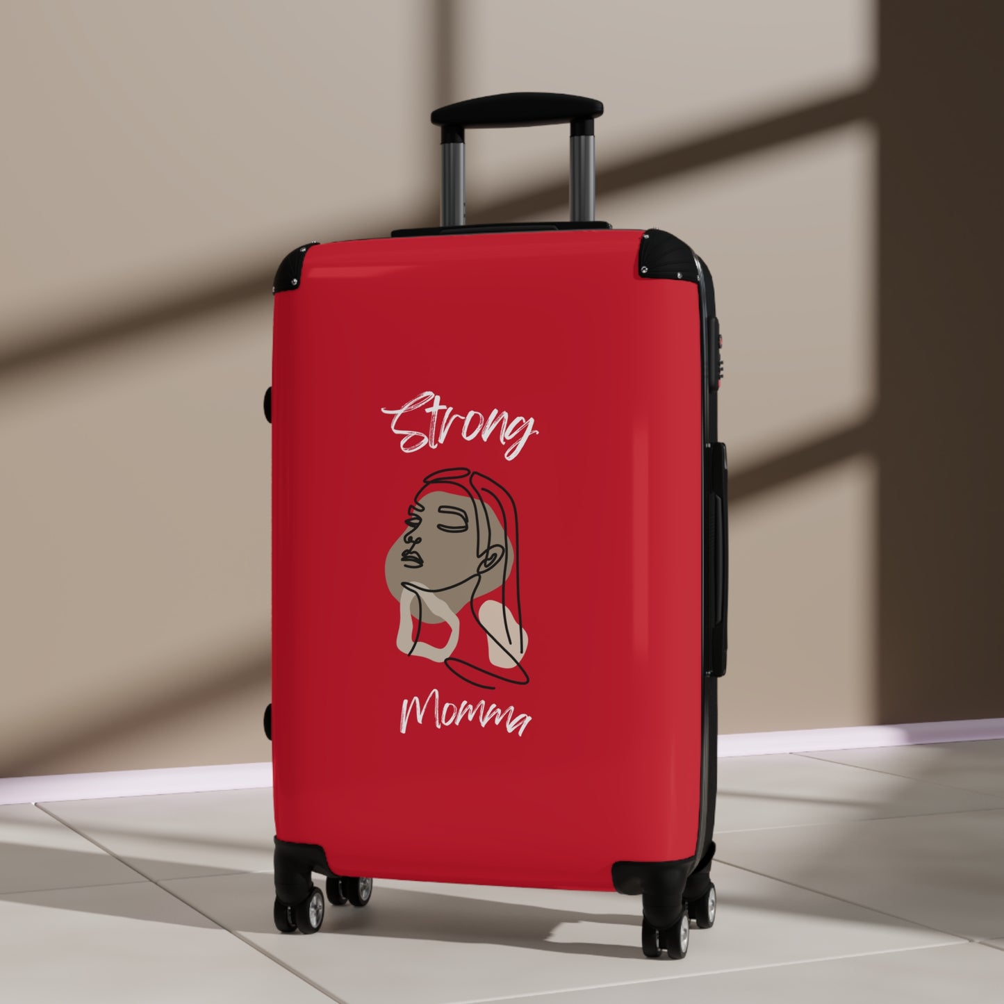 Strong Momma (WL) Luggage Bags DARK RED