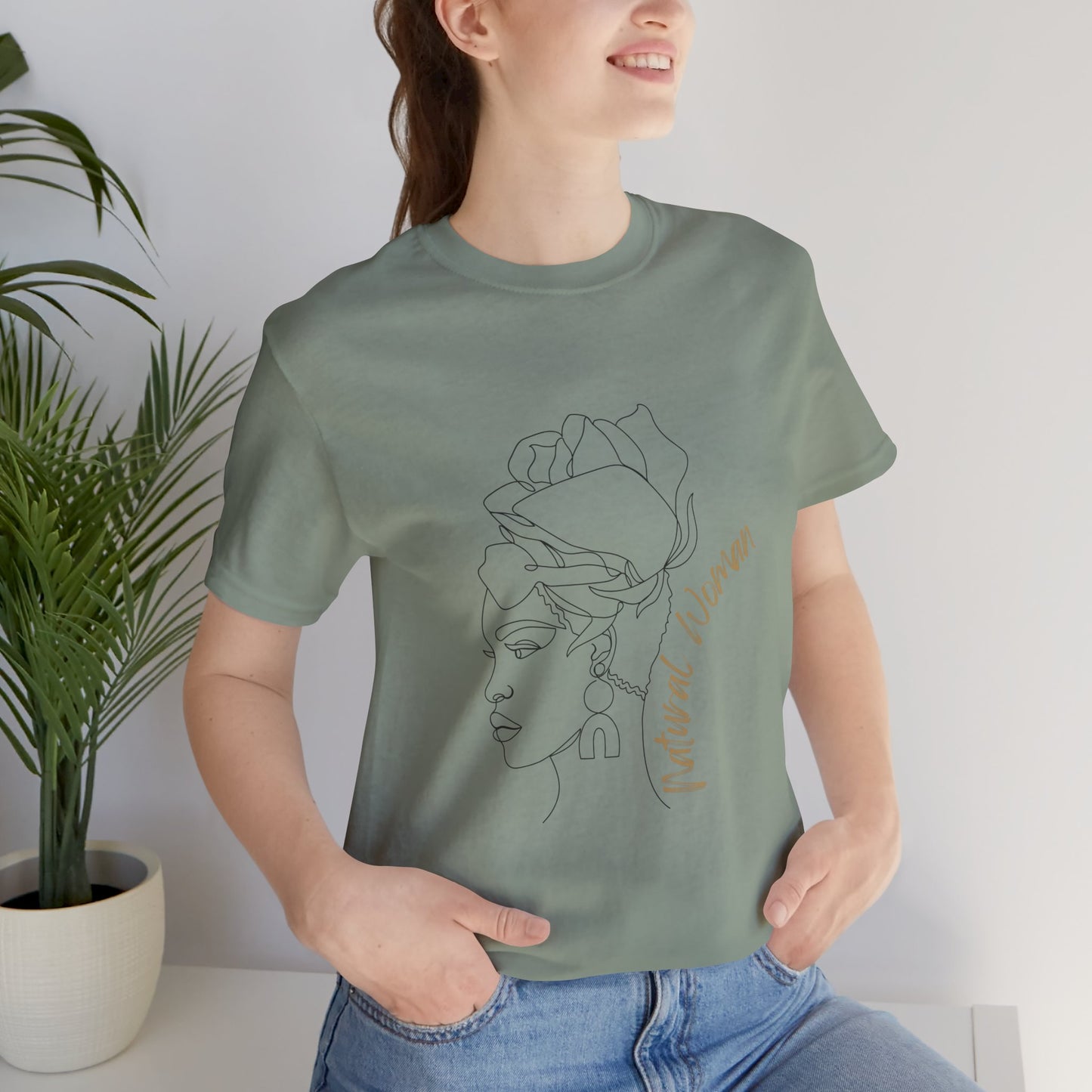 Natural Woman Flower Wrap (BL) Short Sleeve T-Shirt