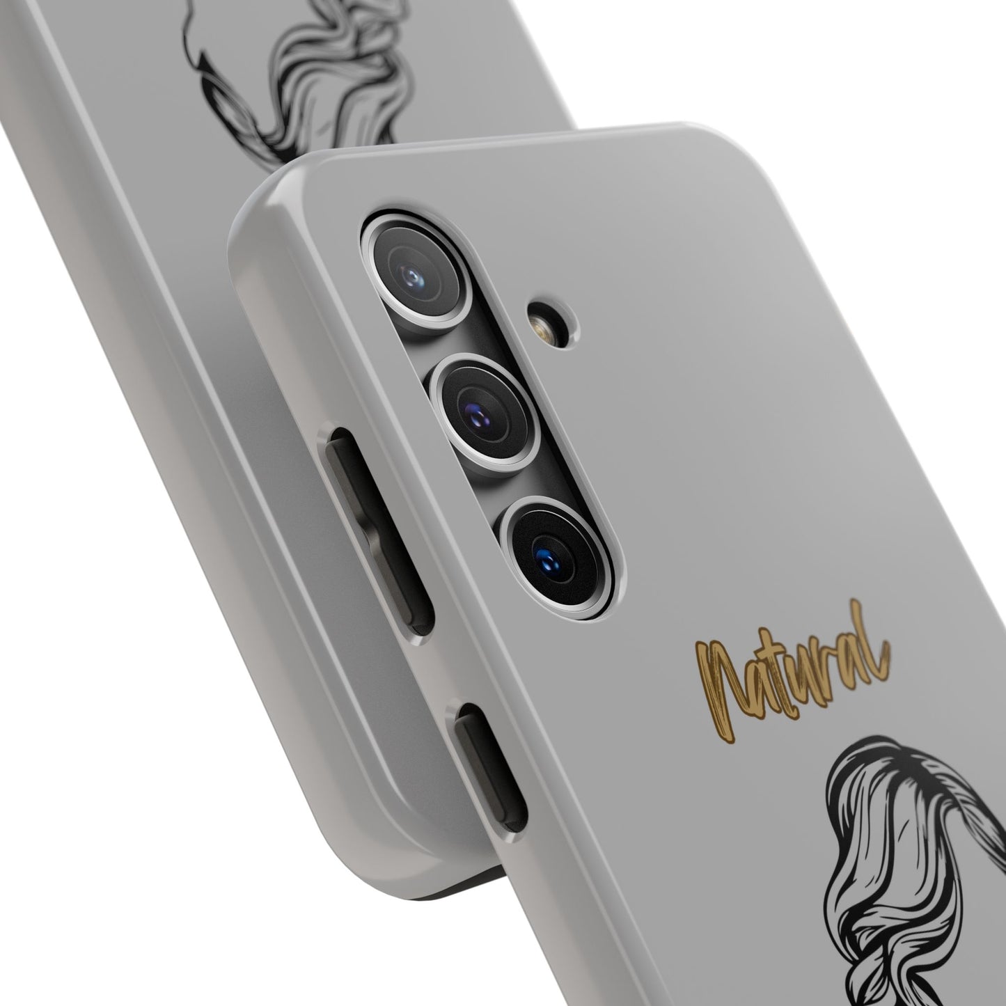 Natural Woman Long Curl (BL)Tough Phone Cases LIGHT GREY