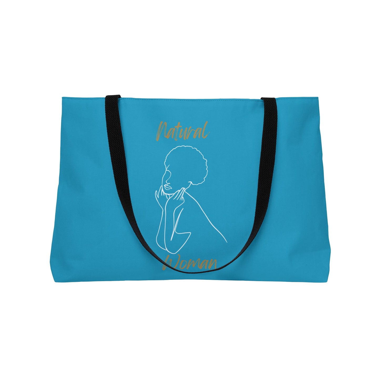 Natural Woman Cute Afro (WL) Weekender Tote Bag TURQUOISE