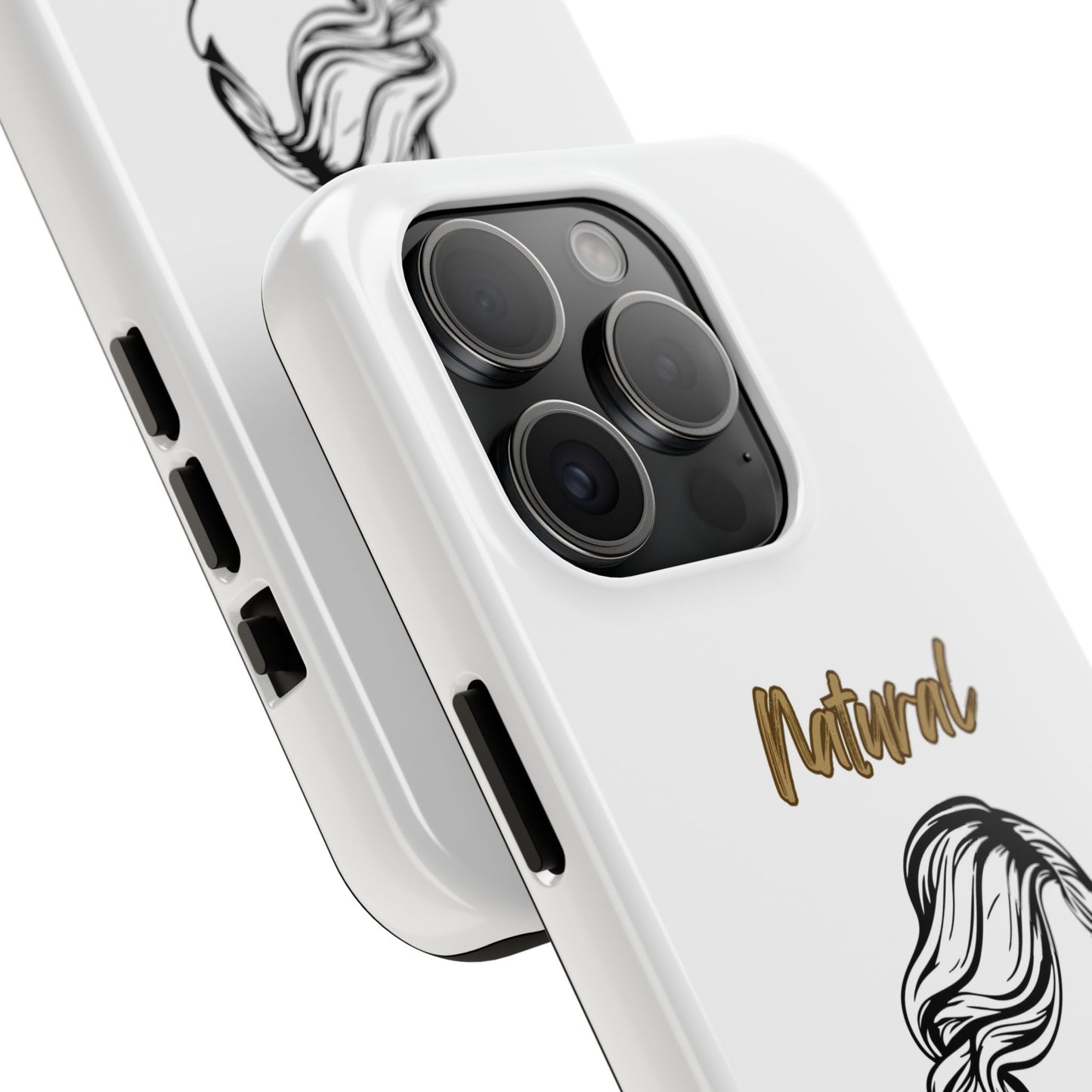 Natural Woman Long Curl (BL)Tough Phone Cases WHITE