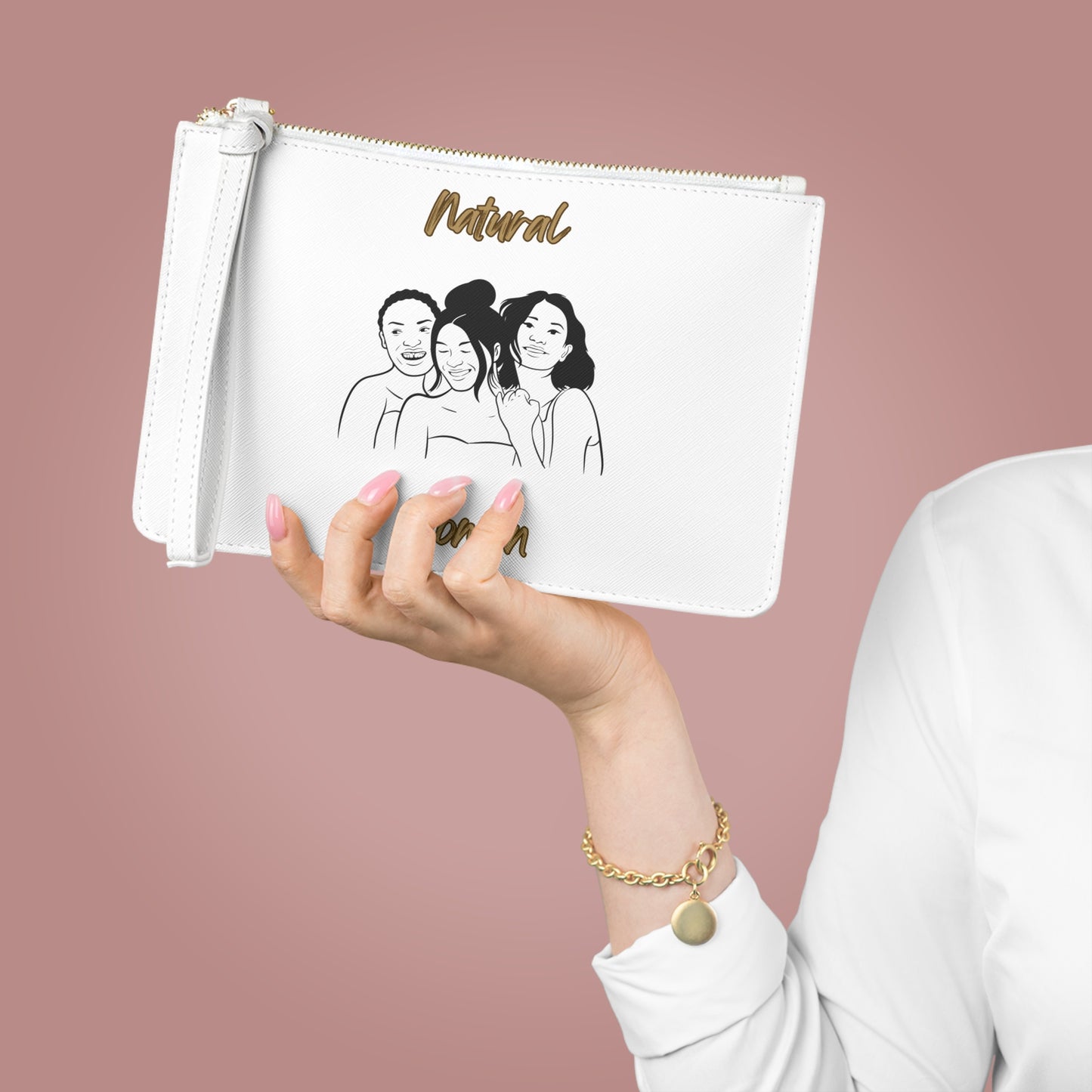 Natural Women Laughing Friends (BL) Clutch Bag WHITE