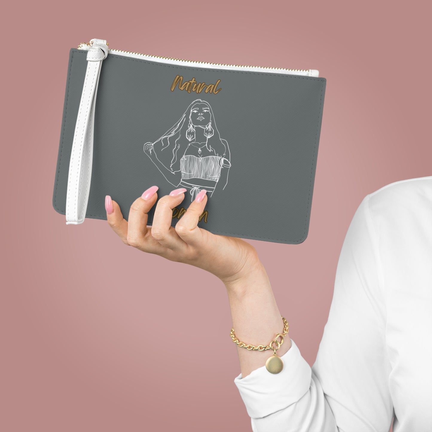 Natural Woman Thinking (WL) Clutch Bag DARK GREY