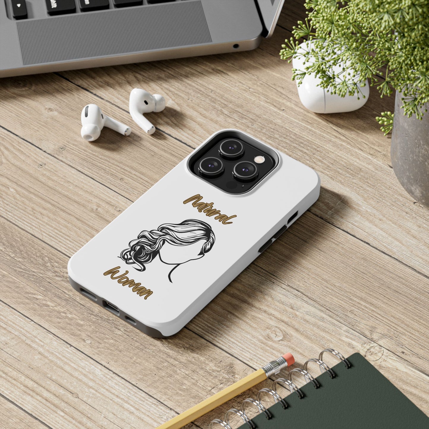 Natural Woman Long Curl (BL)Tough Phone Cases WHITE