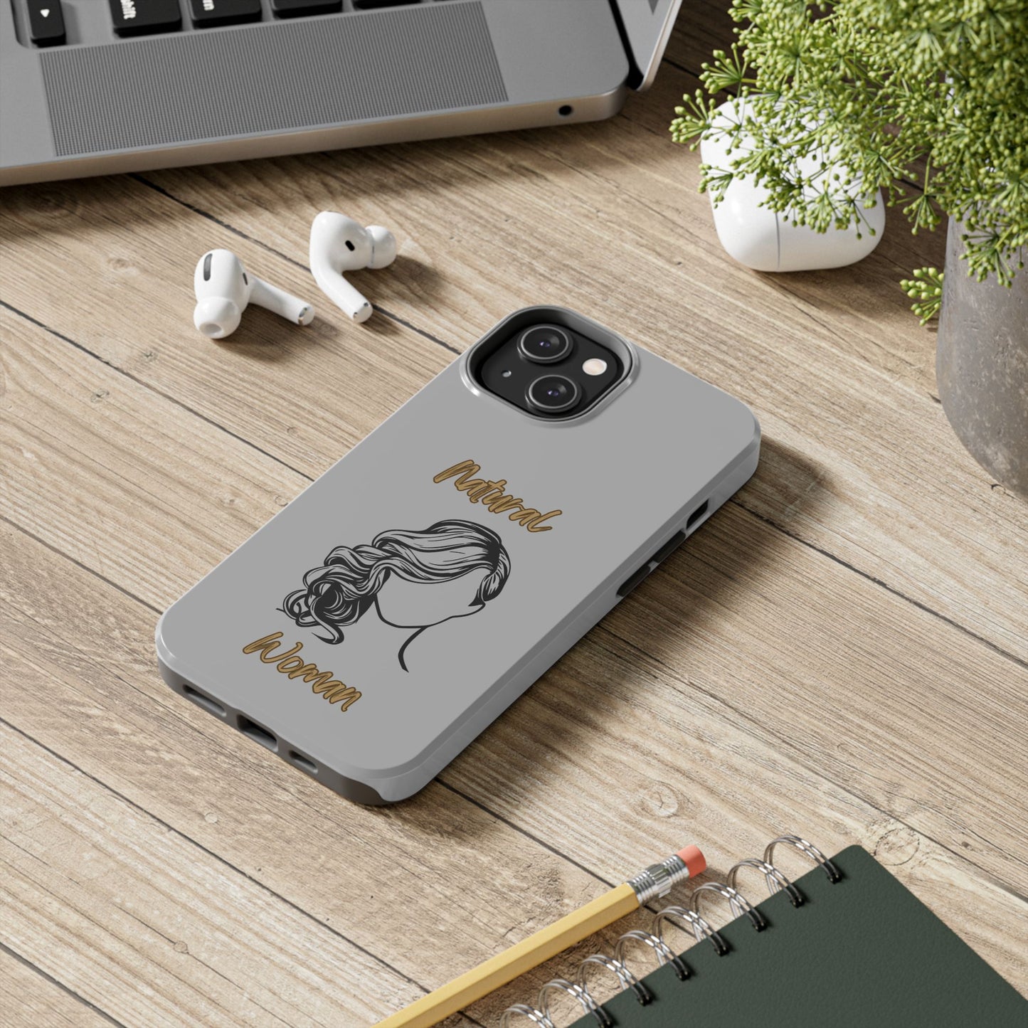 Natural Woman Long Curl (BL)Tough Phone Cases LIGHT GREY
