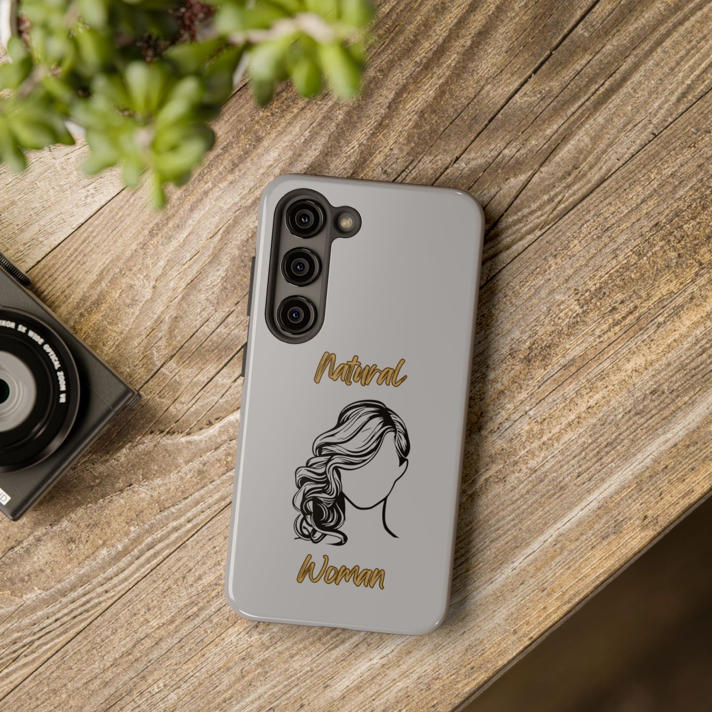 Natural Woman Long Curl (BL)Tough Phone Cases LIGHT GREY