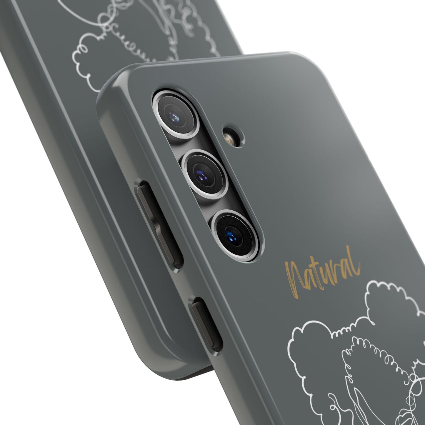 Natural Woman Twin Puffs (WL)Tough Phone Cases DARK GREY