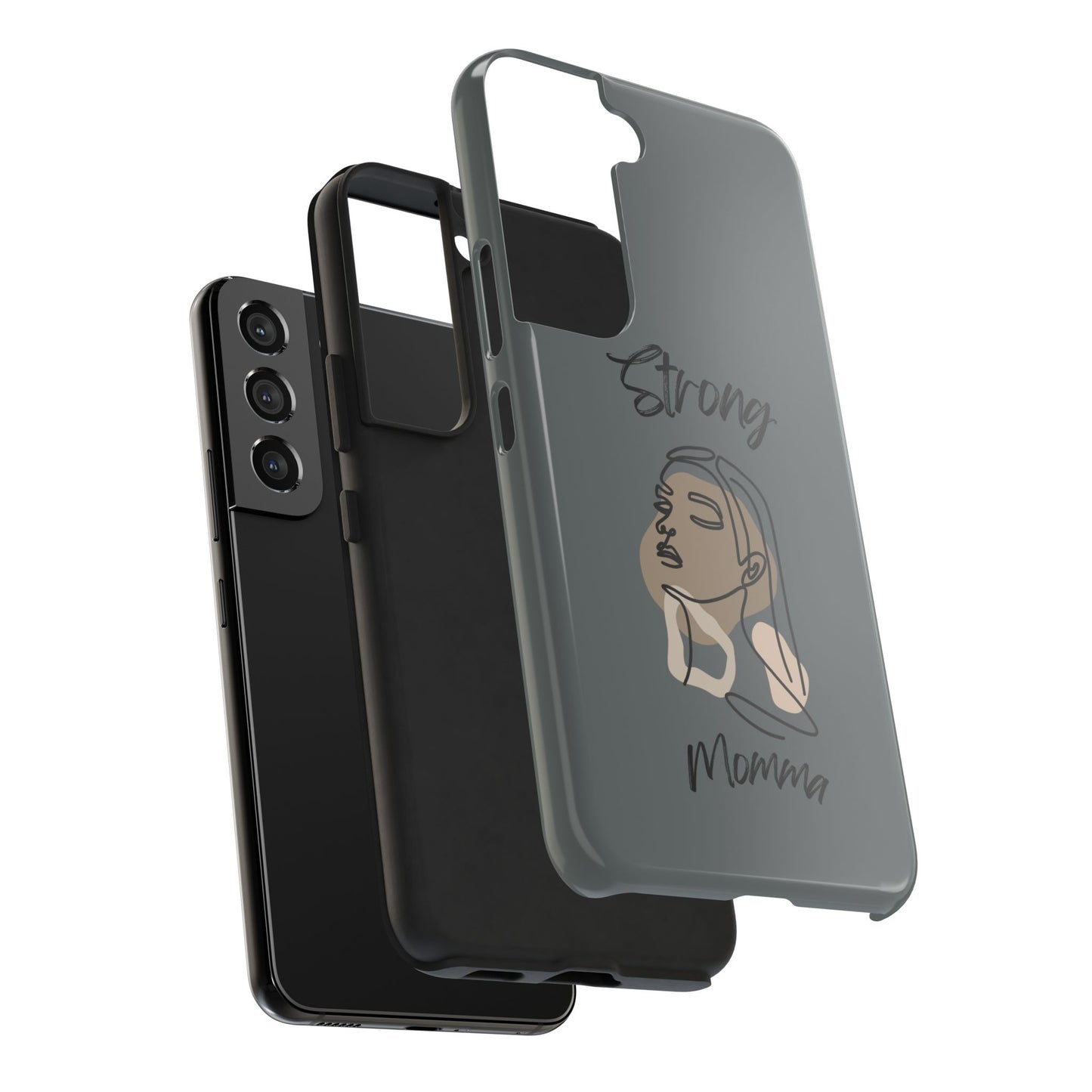 STRONG MOMMA Samsung Galaxy Tough Phone Cases (BL) Dark Grey