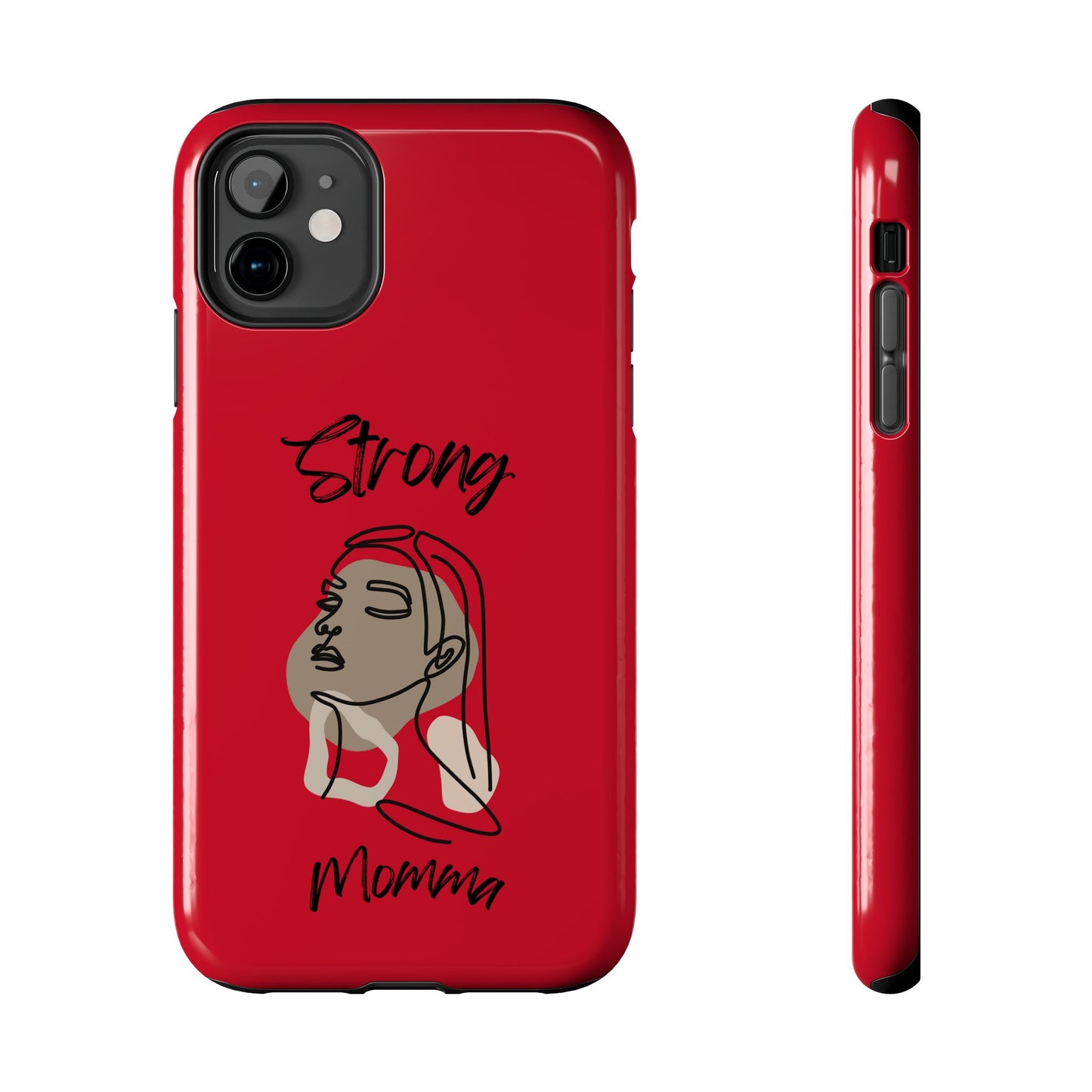STRONG MOMMA Samsung Galaxy Tough Phone Cases (BL) Dark Red