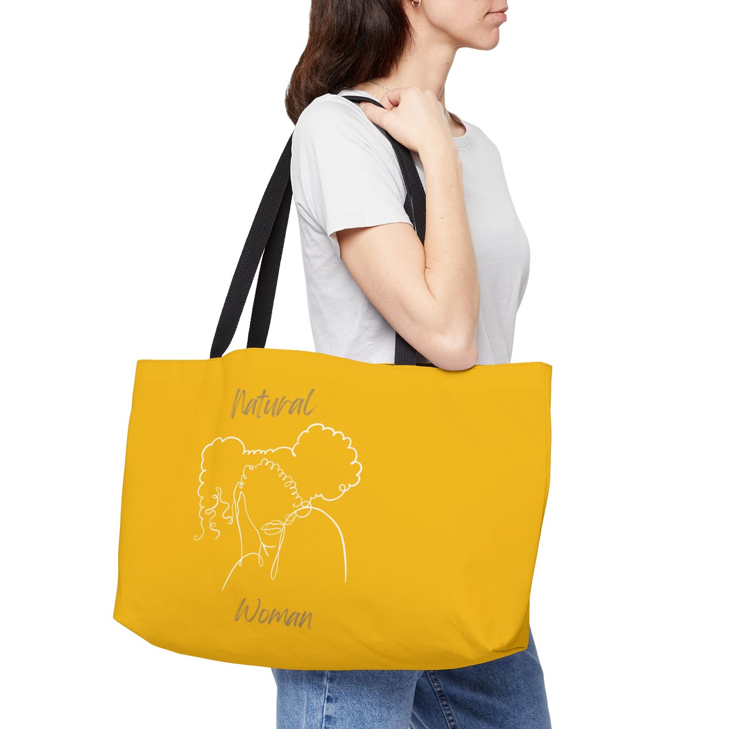 Natural Woman Twin Puffs (WL) Weekender Tote Bag YELLOW