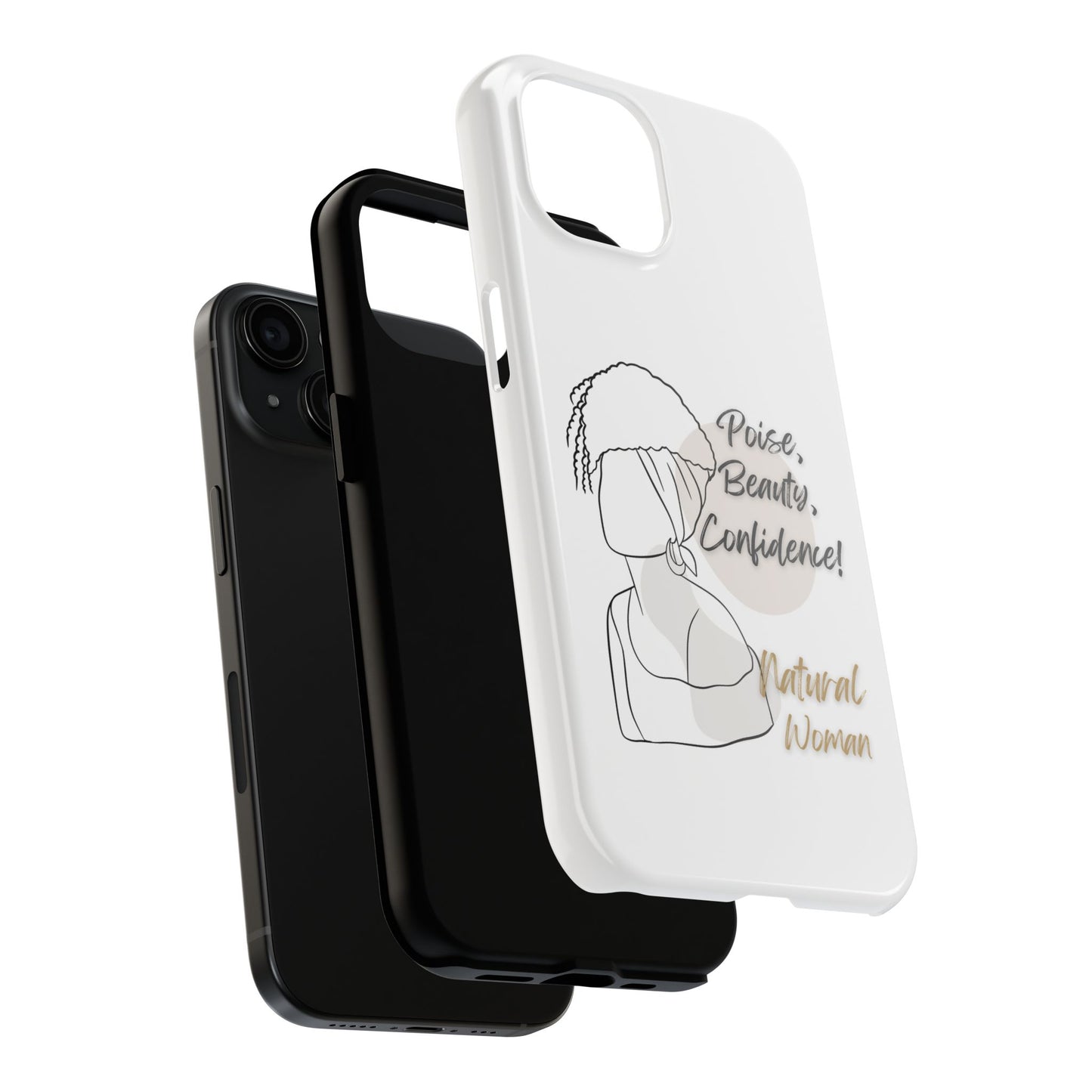 Natural woman Puff (BL)Tough Phone Cases WHITE