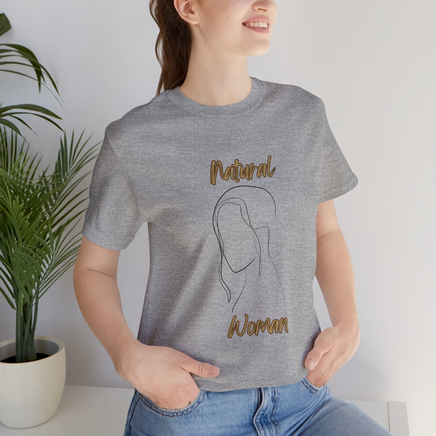 Natural Woman Hanging hair (BL) Short Sleeve T-Shirt