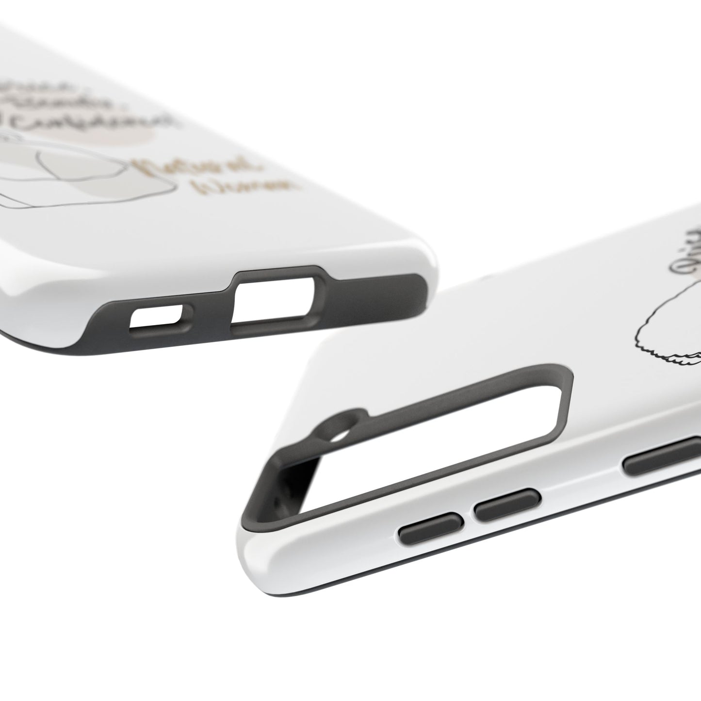 Natural woman Puff (BL)Tough Phone Cases WHITE