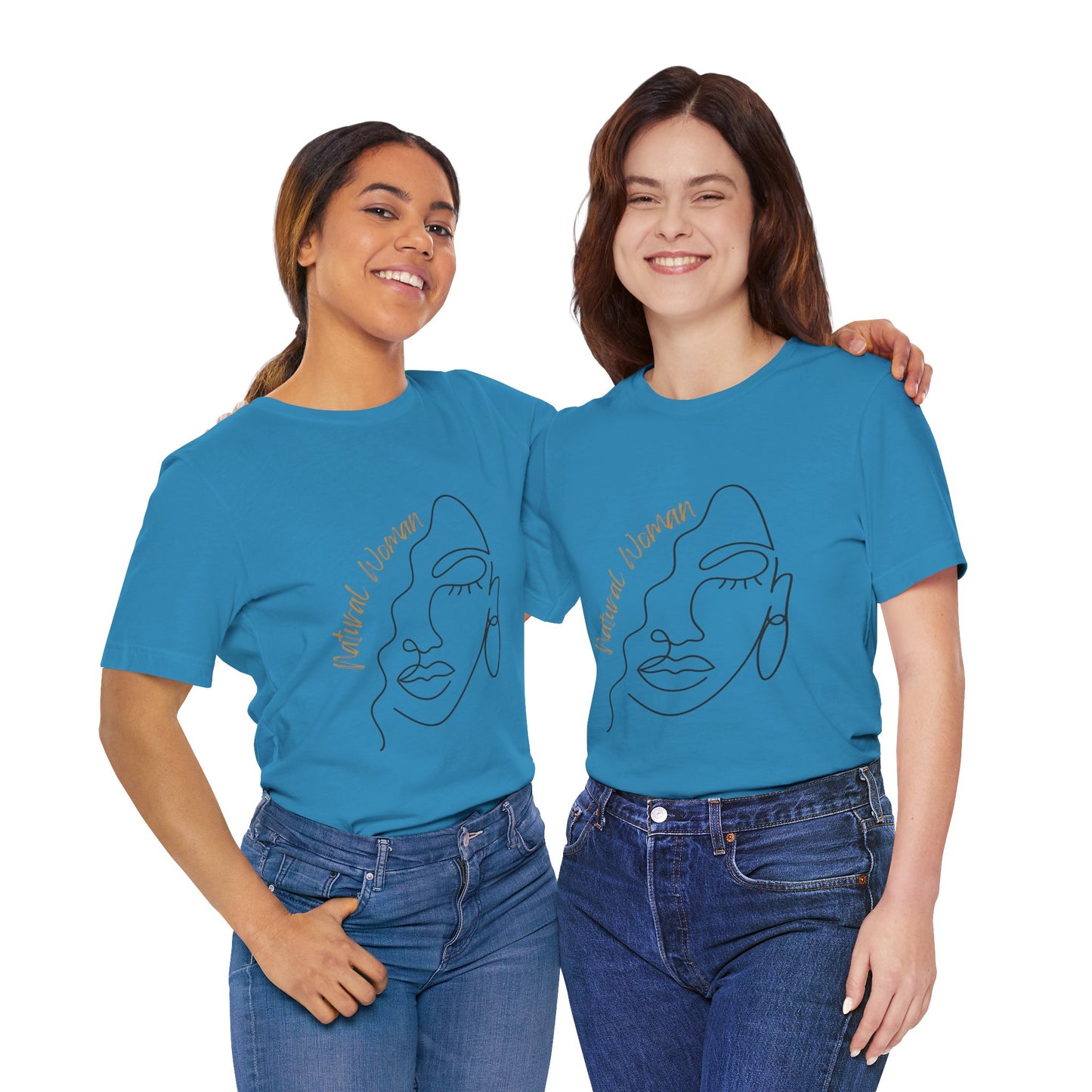 Natural Woman Half Face (BL) Short Sleeve T-Shirt
