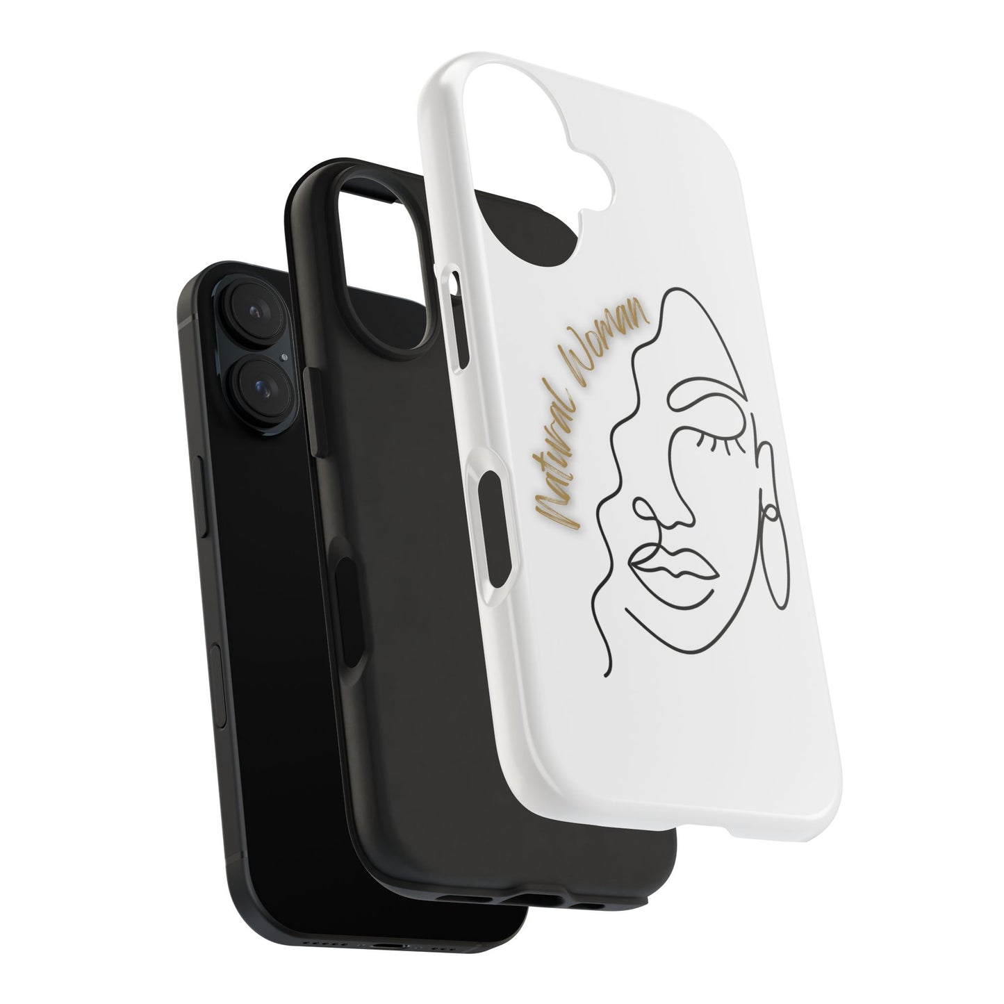 Natural Woman Half Face (BL)Tough Phone Case WHITE