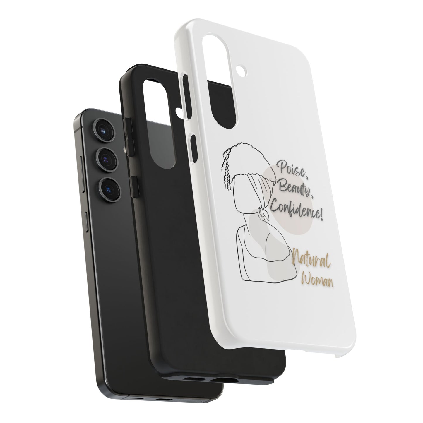 Natural woman Puff (BL)Tough Phone Cases WHITE