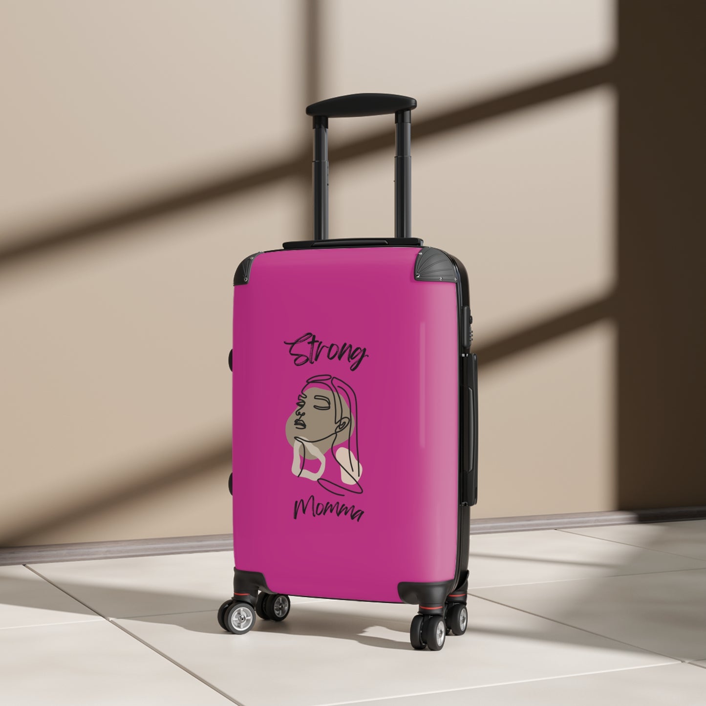 Strong Momma (BL) Luggage Bags PINK
