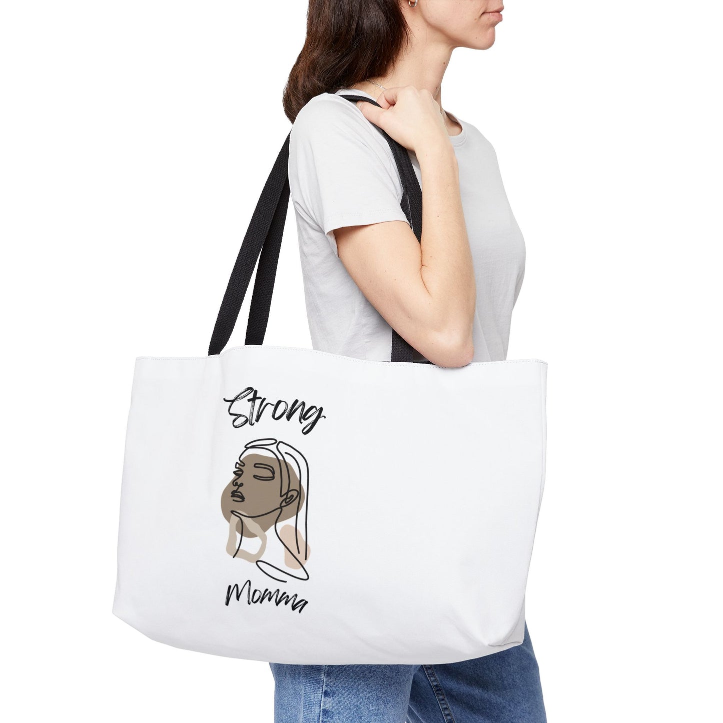 Strong Momma (BL) Weekender Tote Bag WHITE