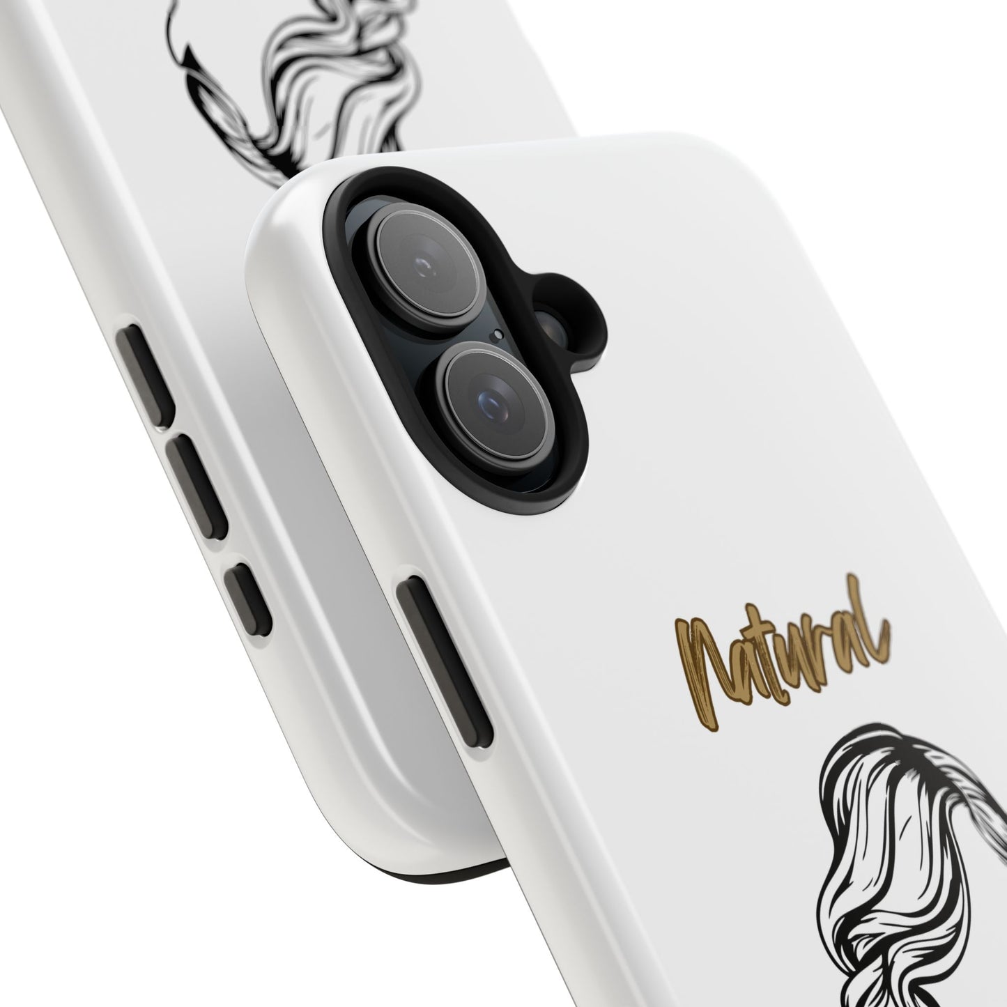 Natural Woman Long Curl (BL)Tough Phone Cases WHITE