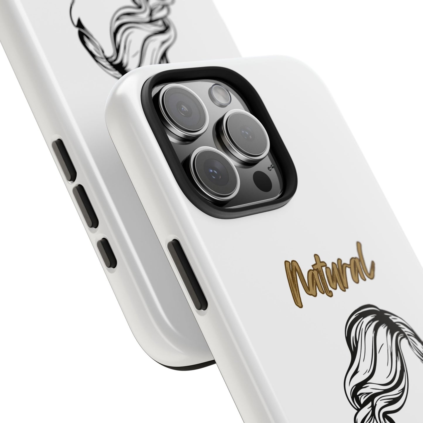 Natural Woman Long Curl (BL)Tough Phone Cases WHITE