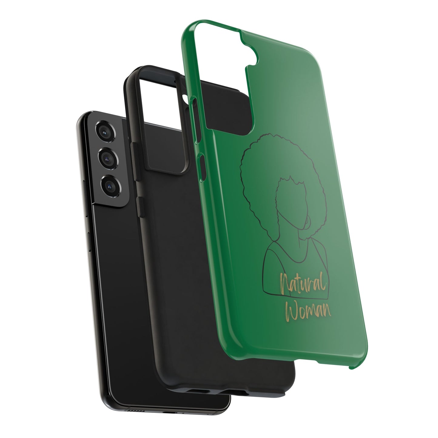 Natural Woman Afro (BL) Tough Phone Case DARK GREEN