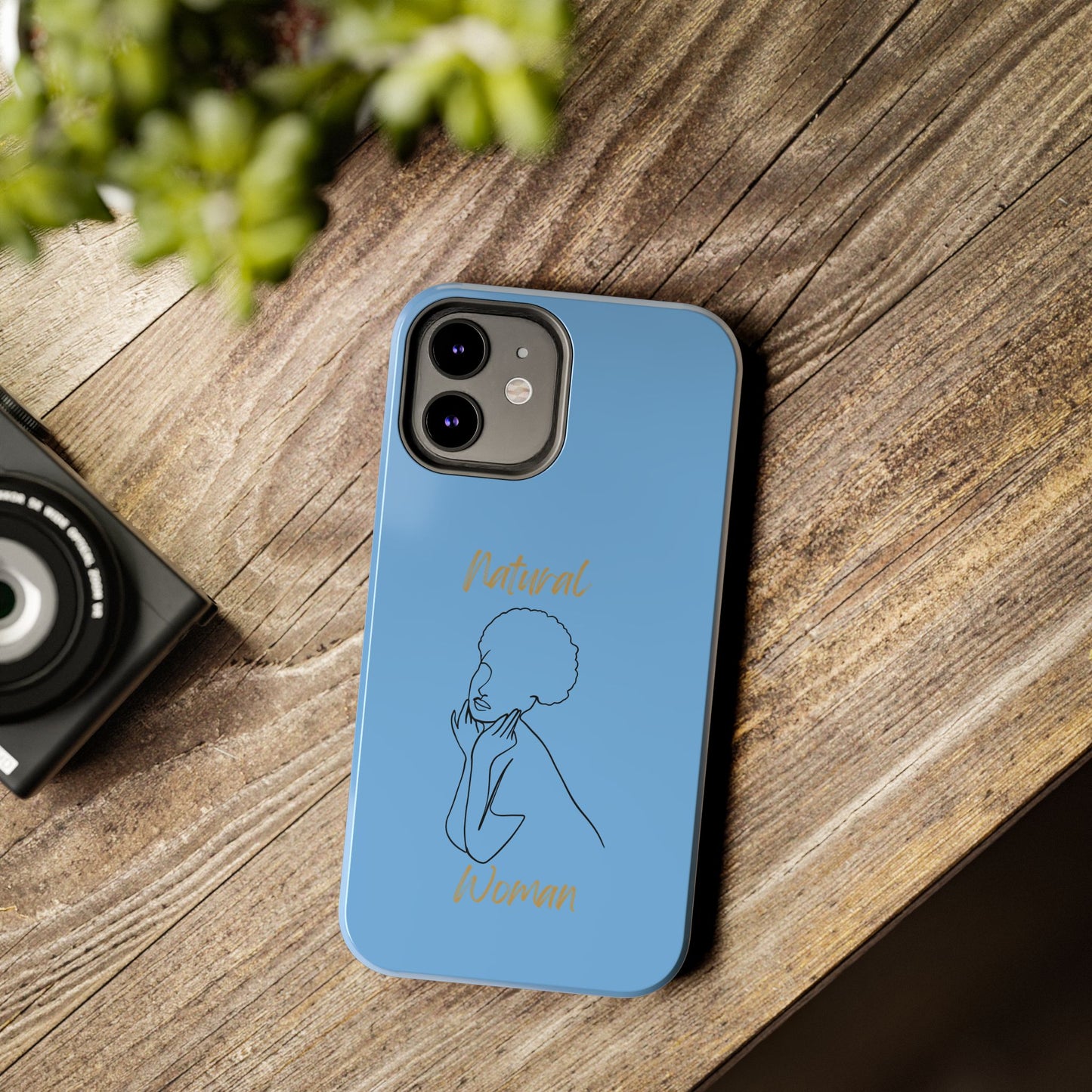 Natural Woman Cute Afro (BL)Tough Phone Cases LIGHT BLUE