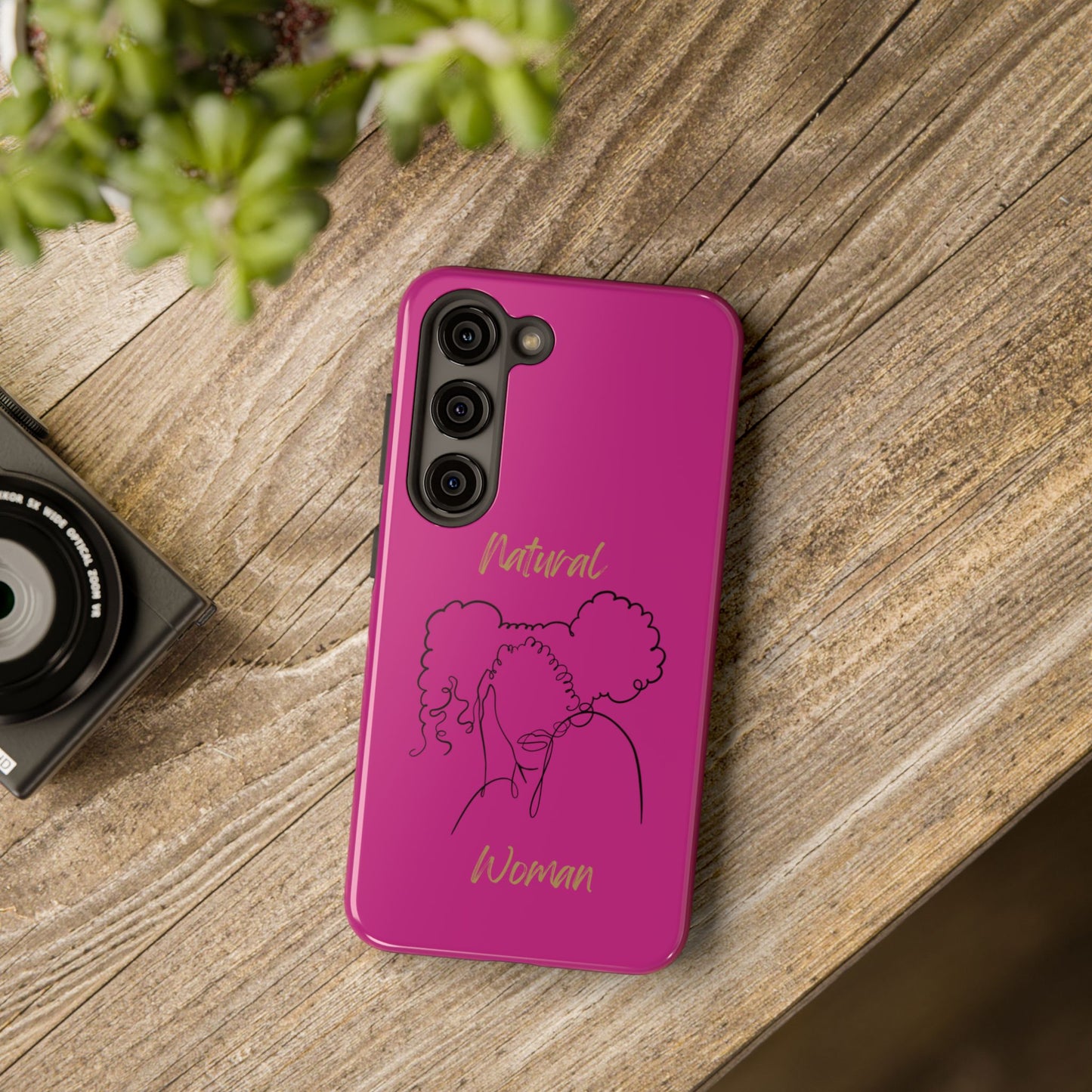 Natural Woman Twin Puffs (BL)Tough Phone Cases PINK